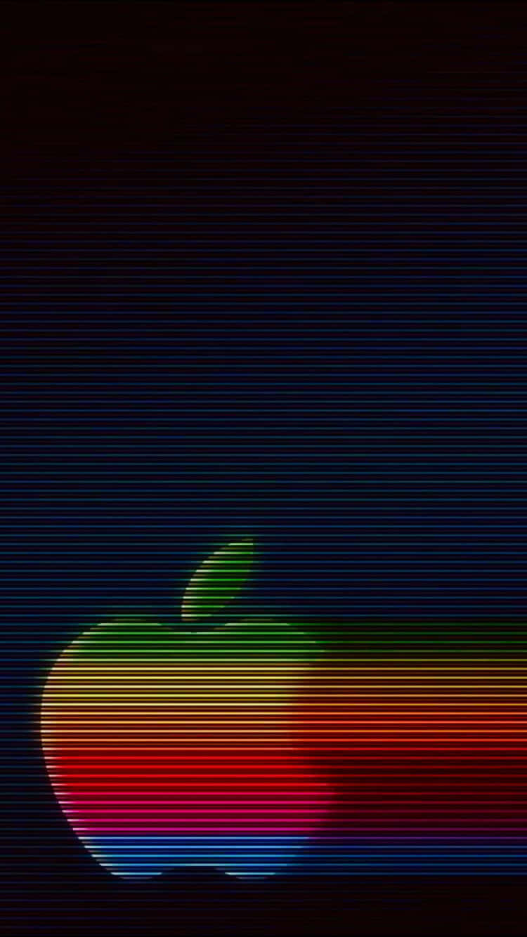 Retro Apple Logo, Apple logo, rainbow stripes, HD Phone Wallpaper