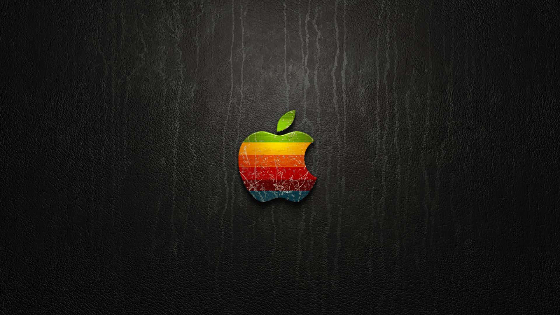 Retro Apple Logo, vintage rainbow Apple logo, bite mark, Full HD Desktop Wallpaper