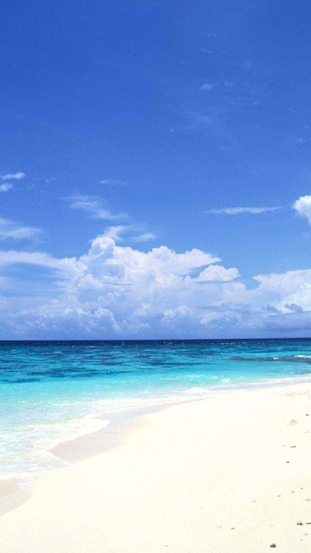 Retro Beach, white sand beach, turquoise ocean waves, Full HD Phone Wallpaper