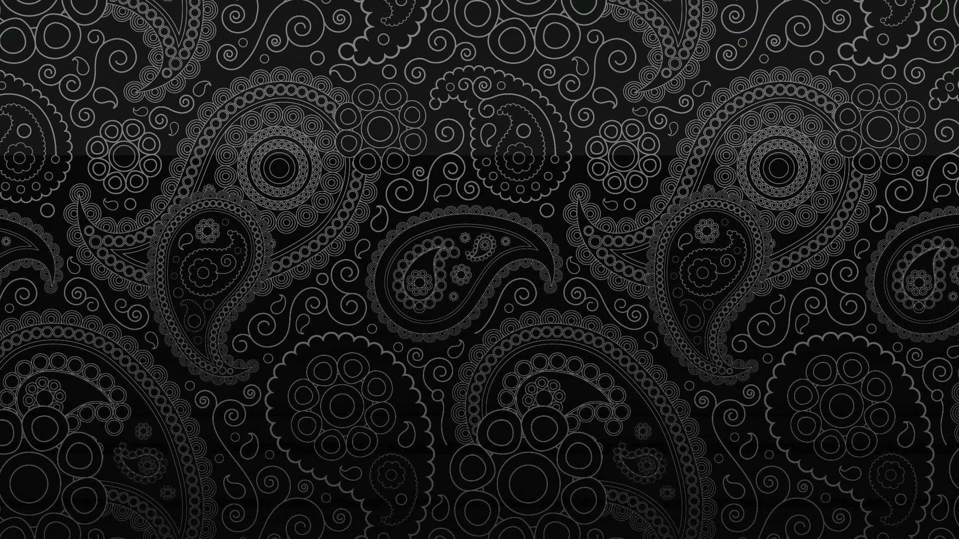 vintage black and white, paisley pattern, intricate swirling motifs, Full HD Desktop Wallpaper