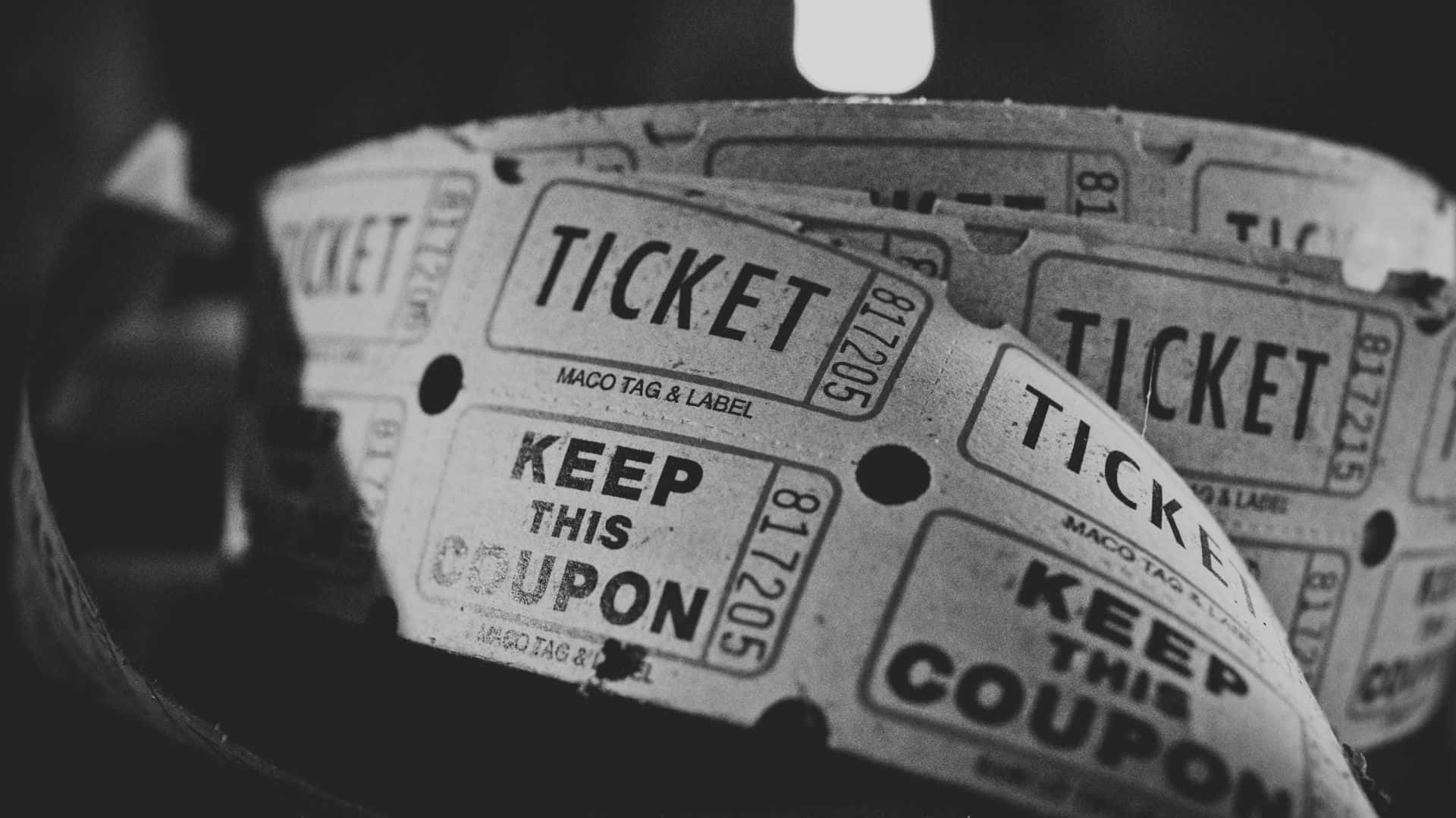 vintage black and white movie scene, black and white ticket coupons, KEEP THIS COUPON, Full HD Desktop Wallpaper