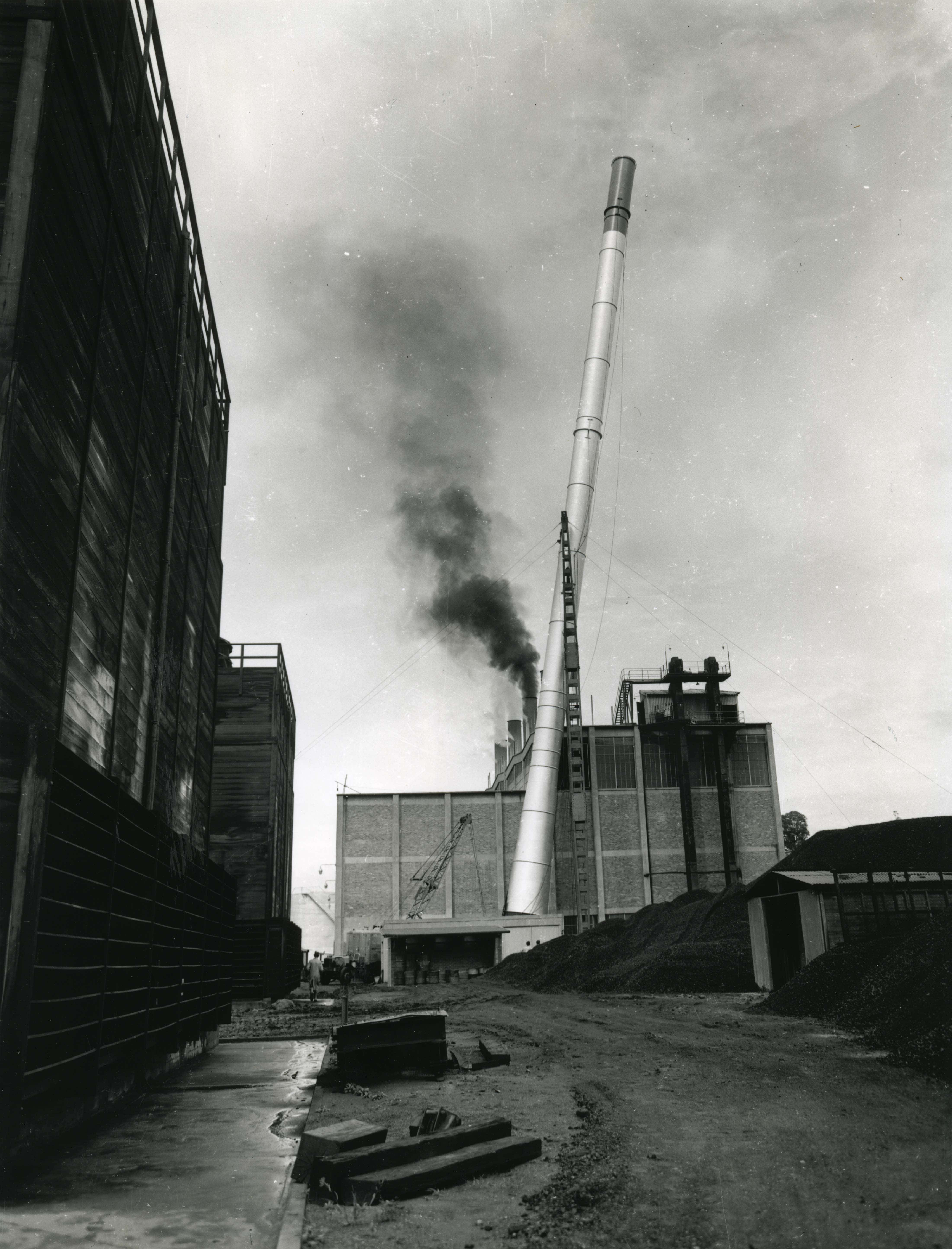 industrial smokestack, cloudy sky, factory buildings, 5K Phone Wallpaper