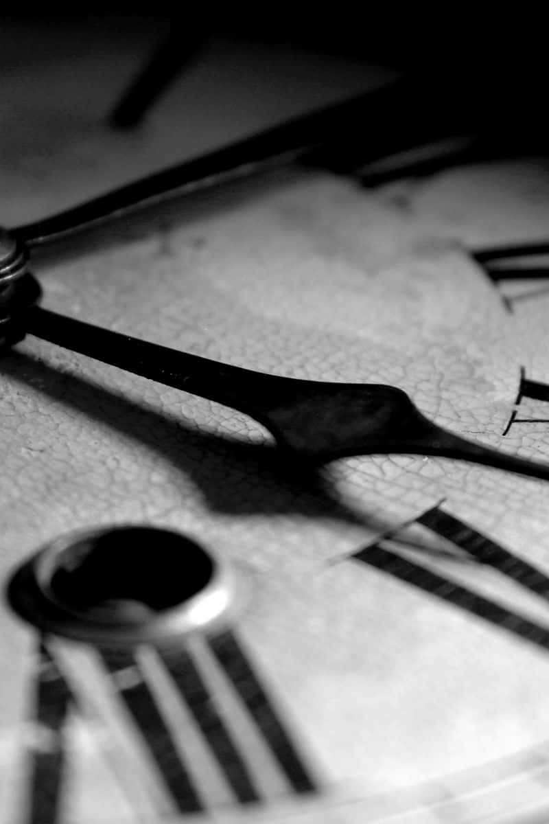 antique clock face, cracked paint, Roman numerals, SD Phone Wallpaper