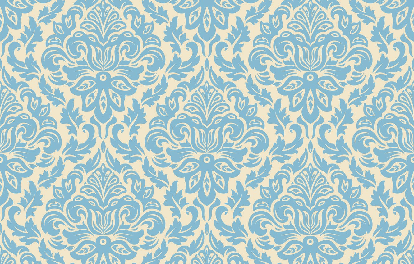 1950s, classic blue car, damask pattern, HD Desktop Wallpaper