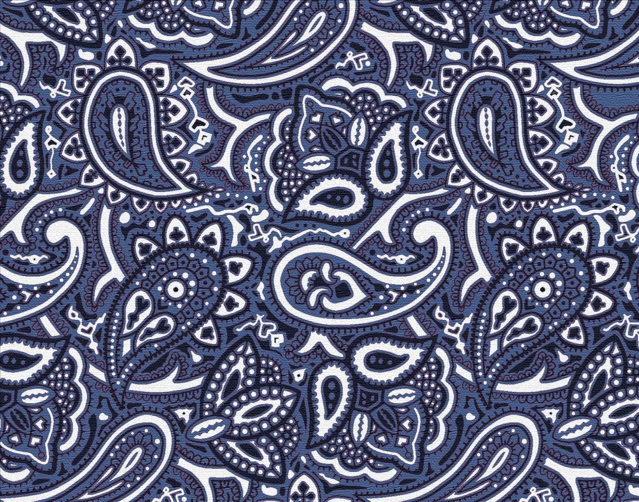 blue bandana, classic paisley design, navy blue, HD Desktop Wallpaper