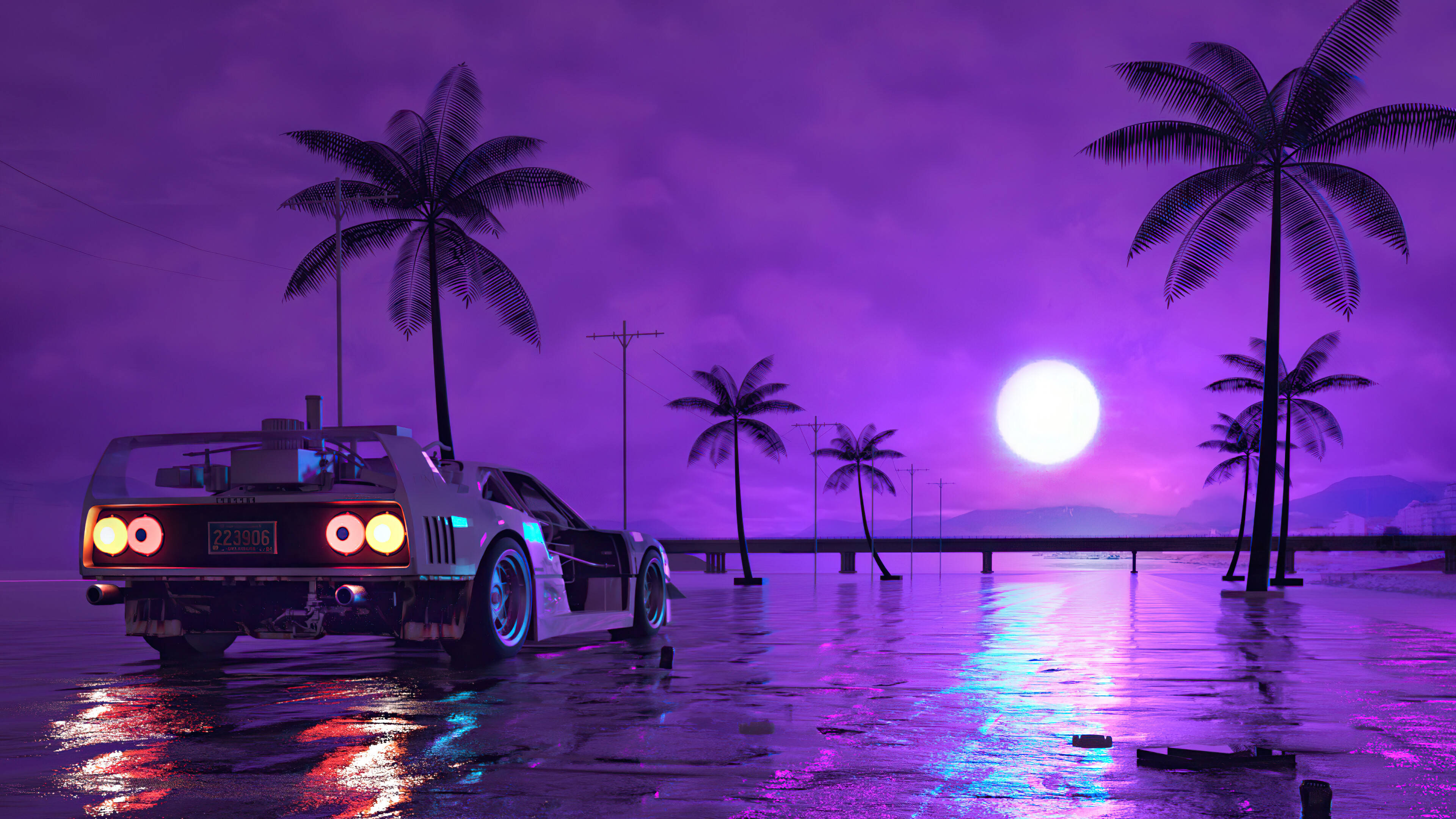 80s, retro aesthetic, vintage car, 4K Desktop Wallpaper