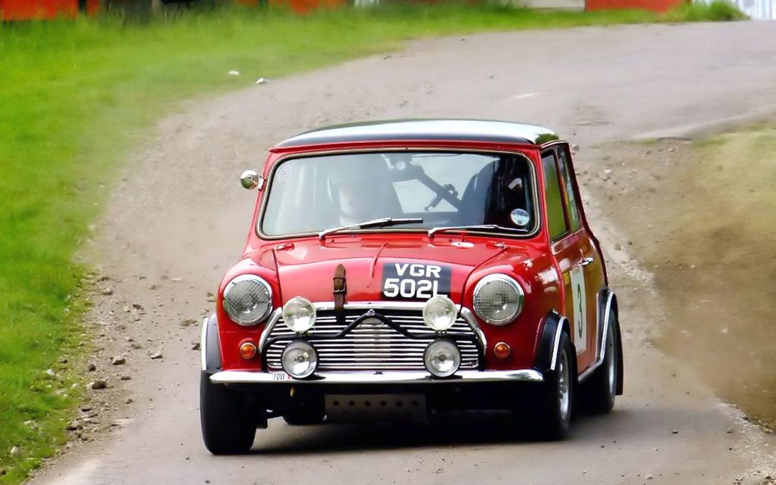 1967 Red Mini Cooper, Mini rally car, racing number VGR 5021, HD Desktop Wallpaper