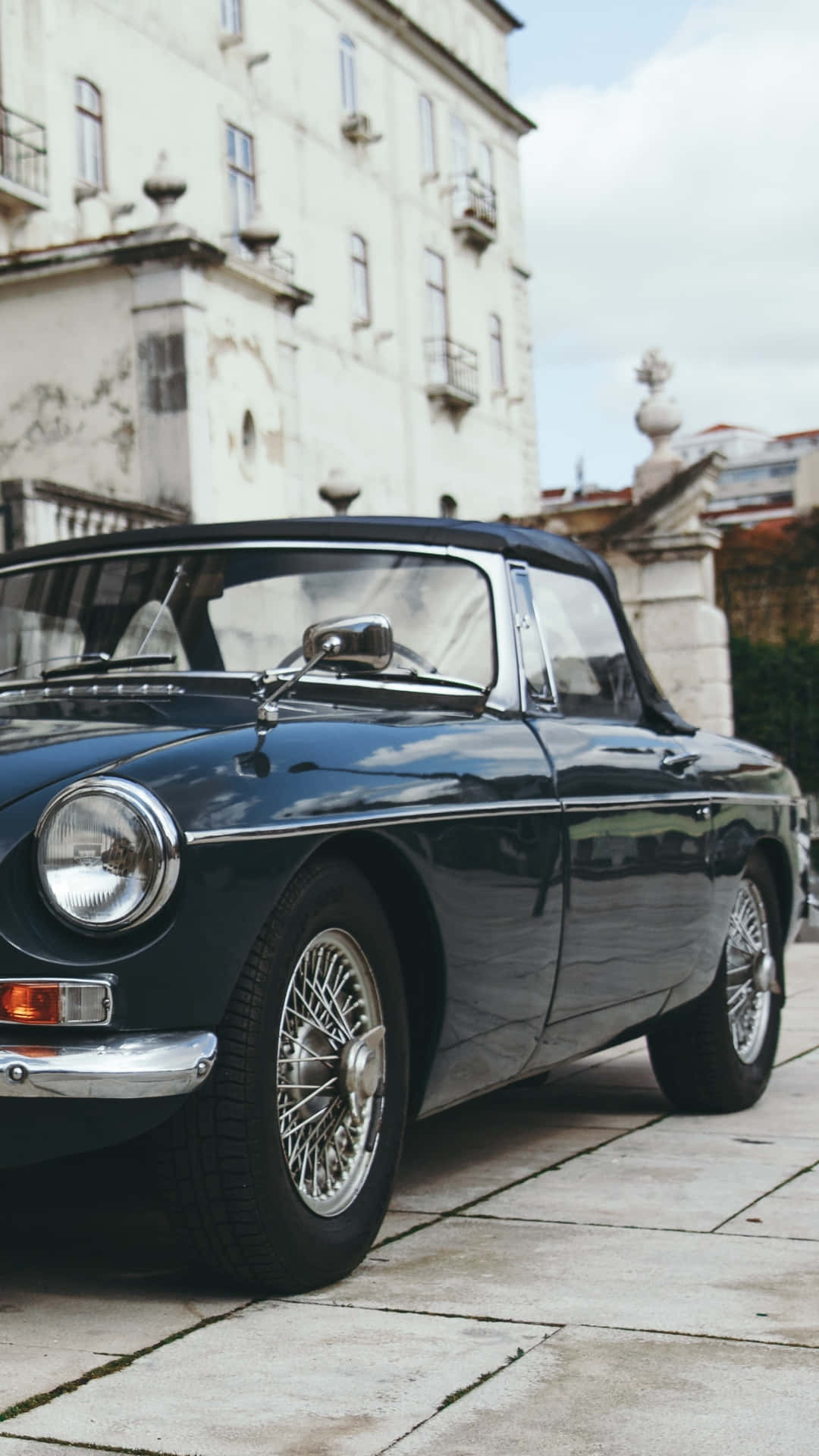 vintage, dark green, convertible, Full HD Phone Wallpaper