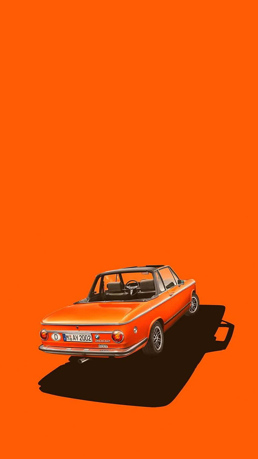 classic retro speedster, vintage orange convertible sports car, solid orange background, HD Phone Wallpaper