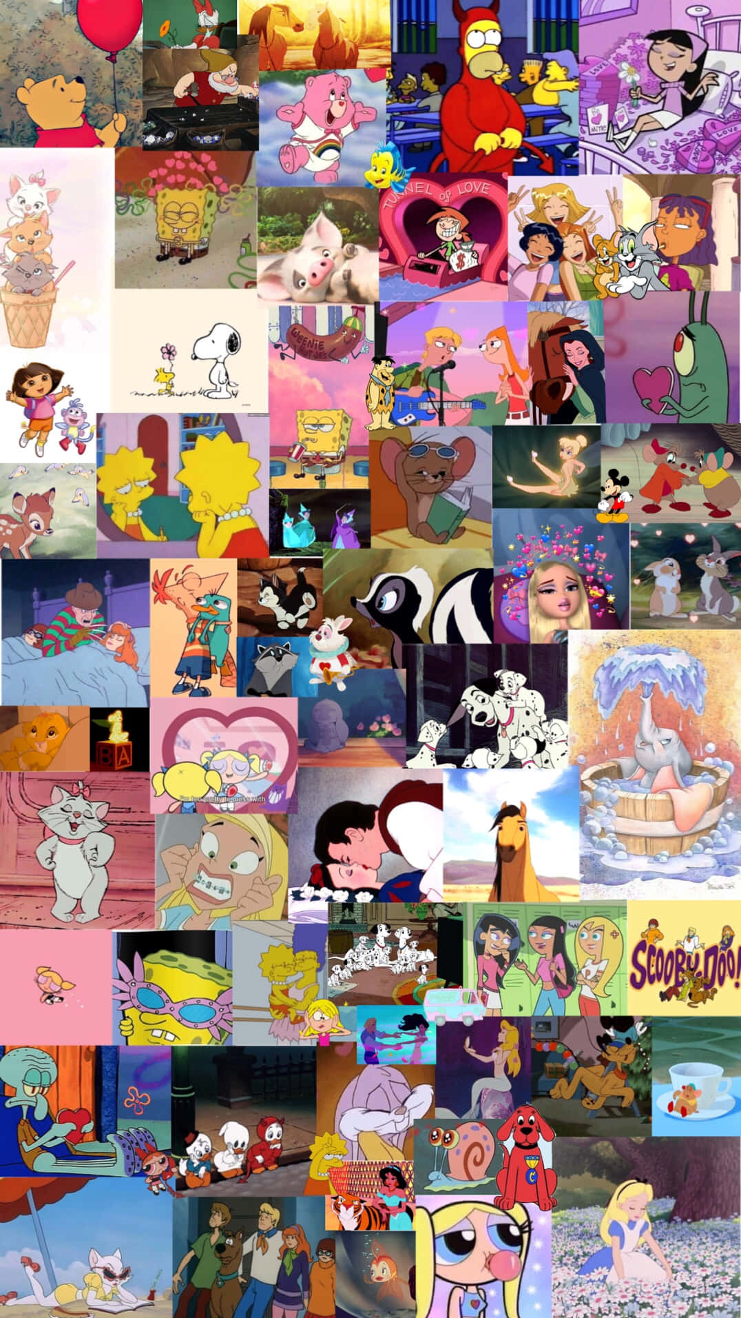 vintage cartoon aesthetic, Retro Fun Times with Cartoon Friends, iconic cartoon characters, HD Phone Wallpaper