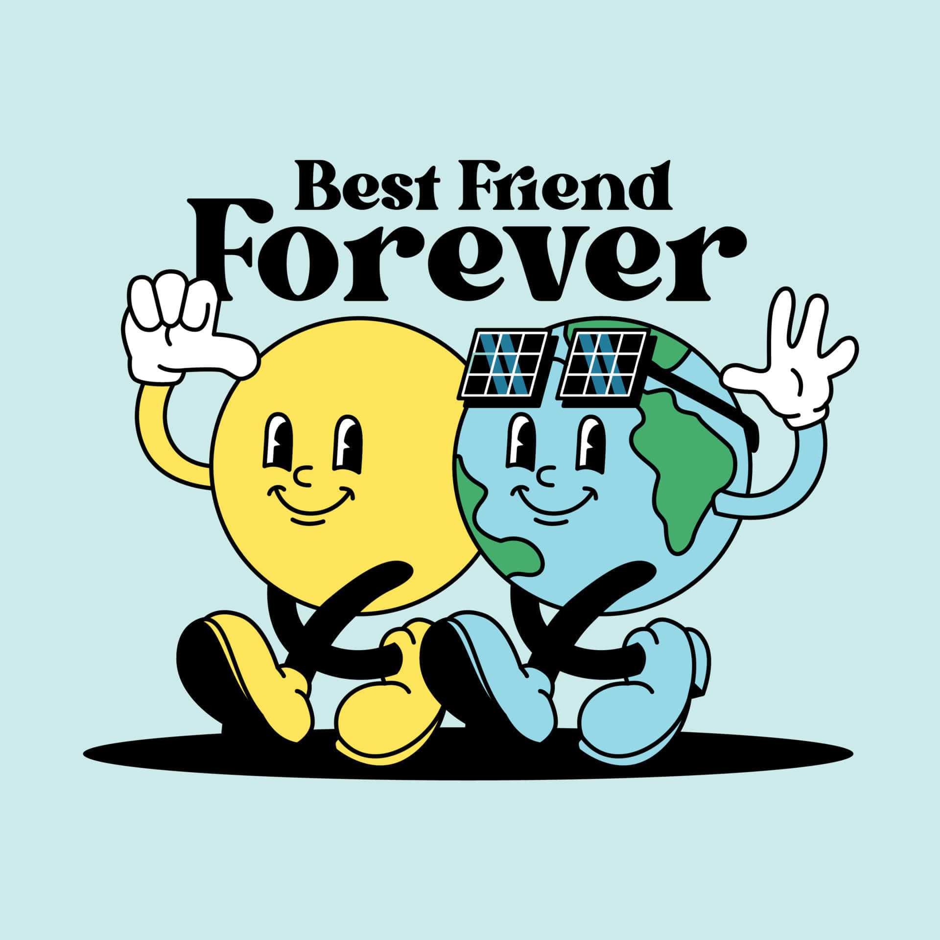 Astonishing cartoon universe, retro charm, sun, Full HD Desktop Wallpaper