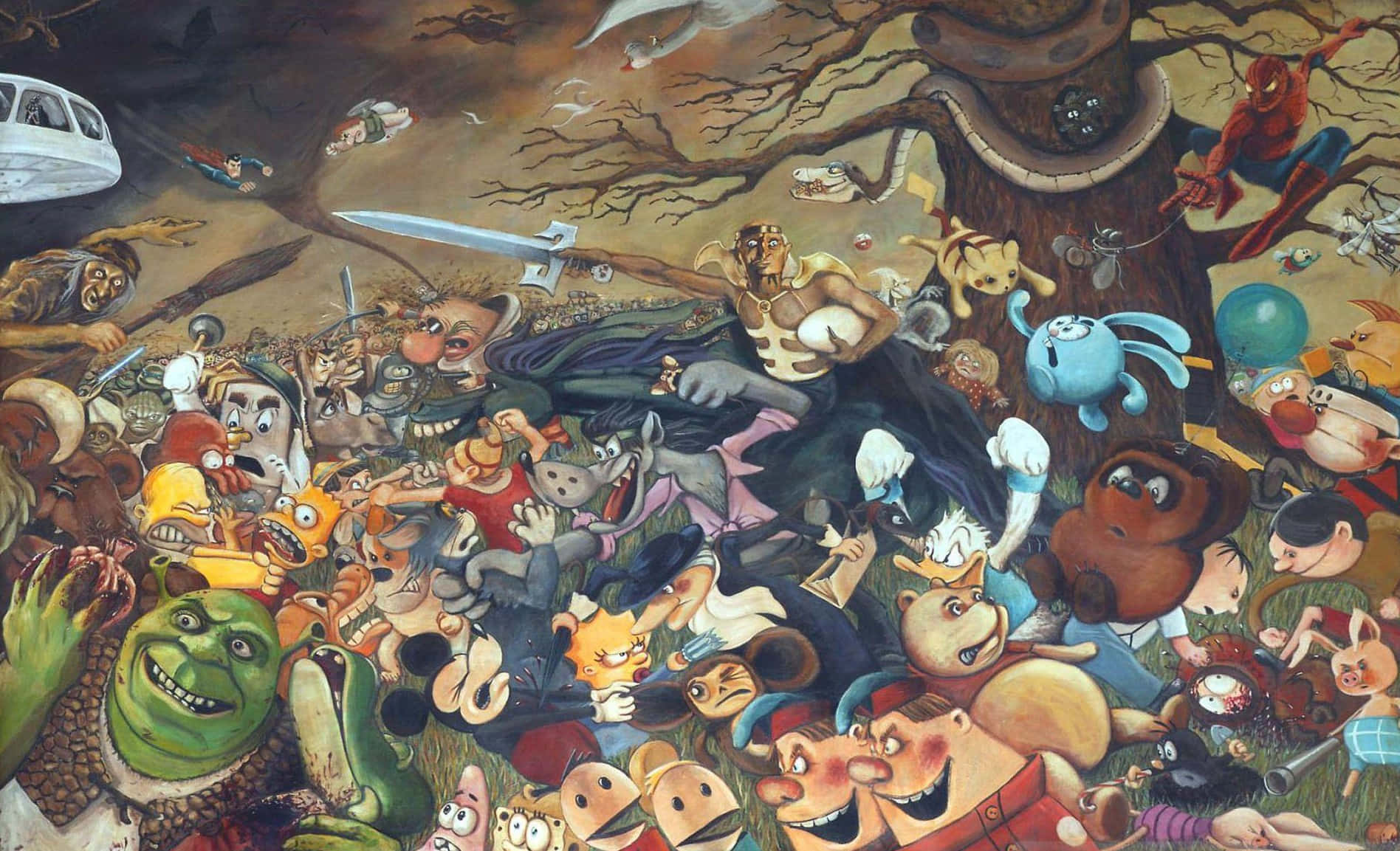 Retro Cartoon, mural, cartoon characters, HD Desktop Wallpaper