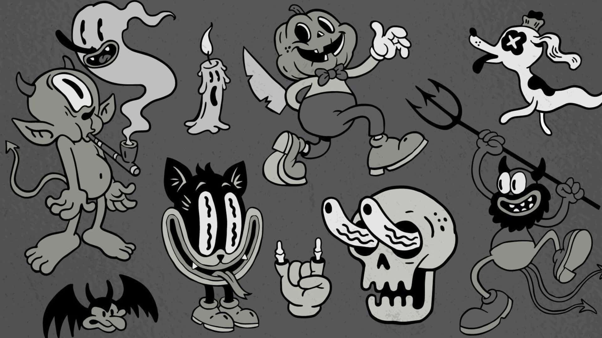 Retro Cartoon, ghost, devil, Full HD Desktop Wallpaper
