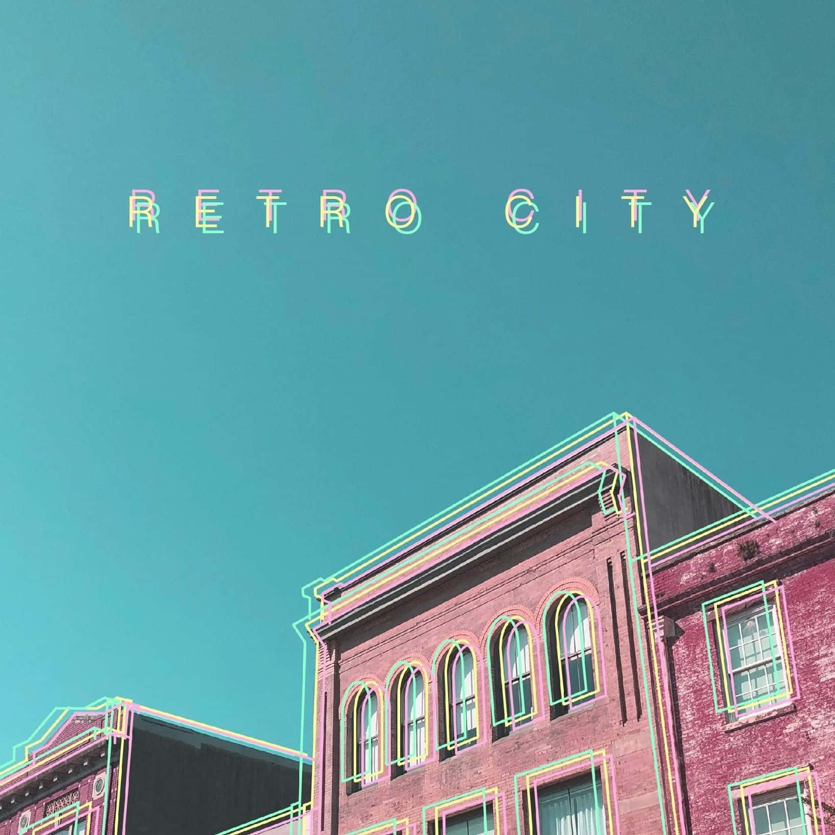 Retro City, neon pink, neon green, HD Desktop Wallpaper