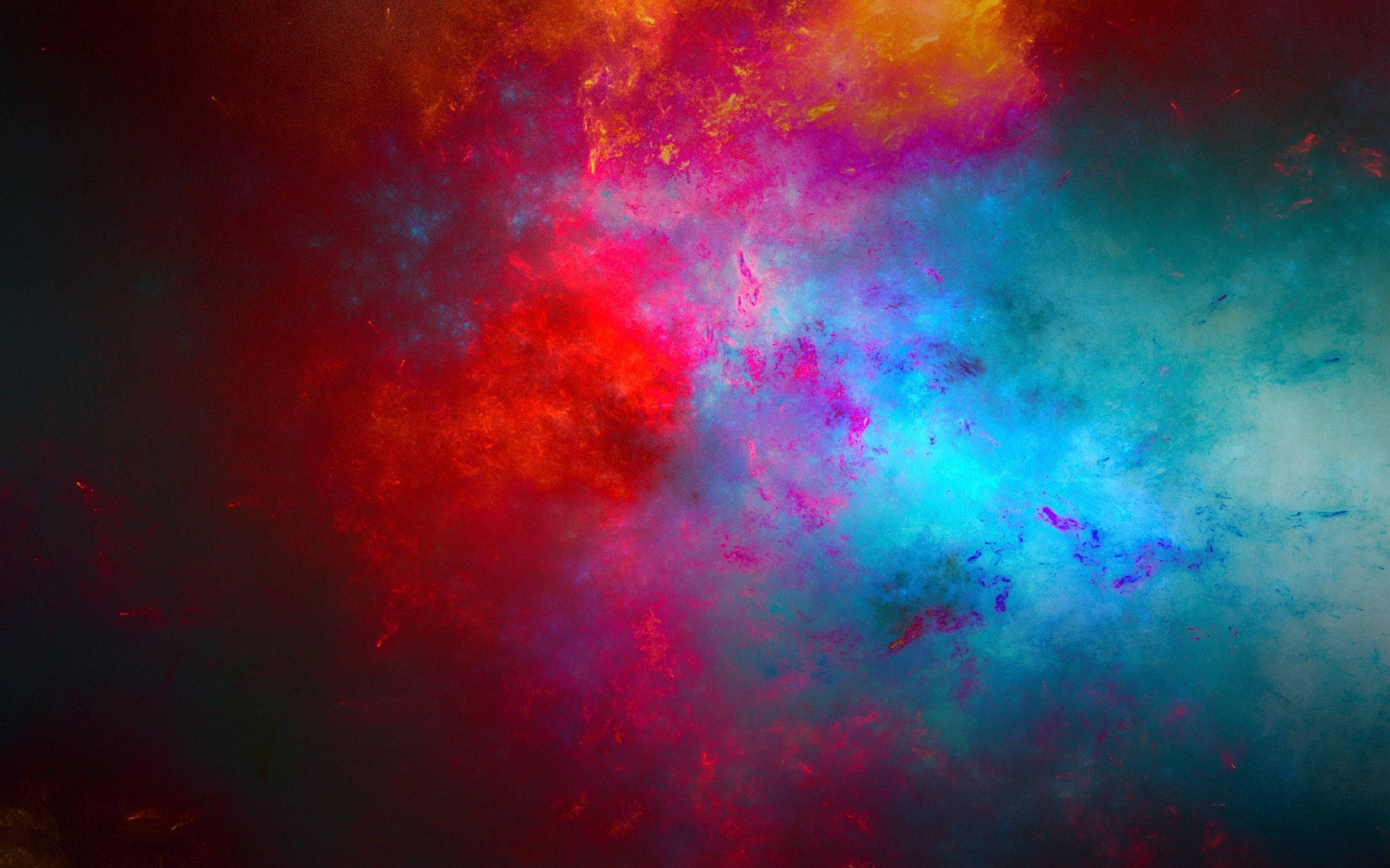 colorful abstract red and blue clouds, fiery reds, electric blues, 2K Desktop Wallpaper