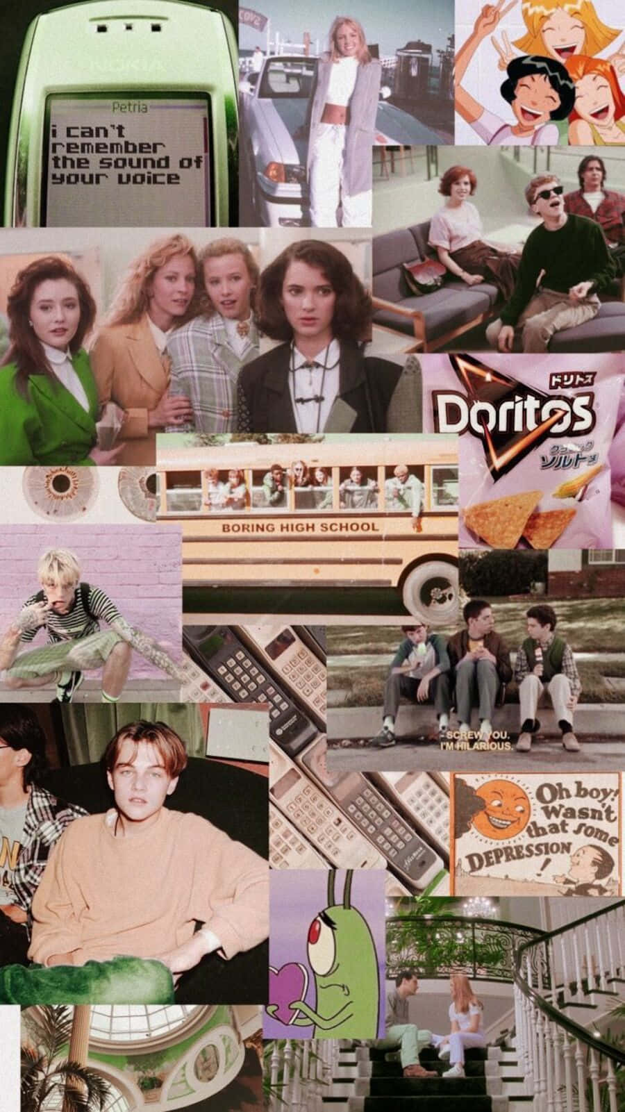 90s, vintage retro aesthetic, pop culture icons, HD Phone Wallpaper
