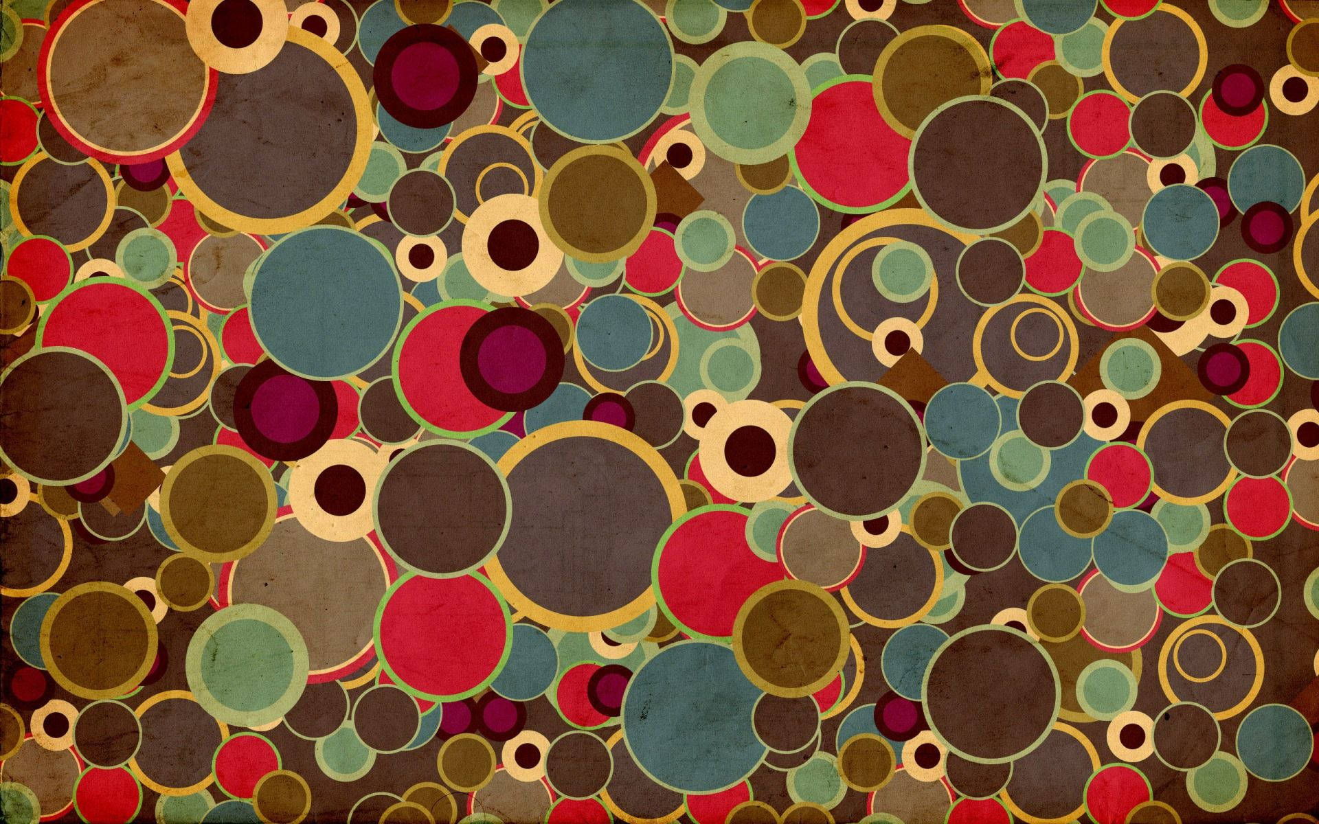 Retro Pattern Daze, red, teal, Full HD Desktop Wallpaper
