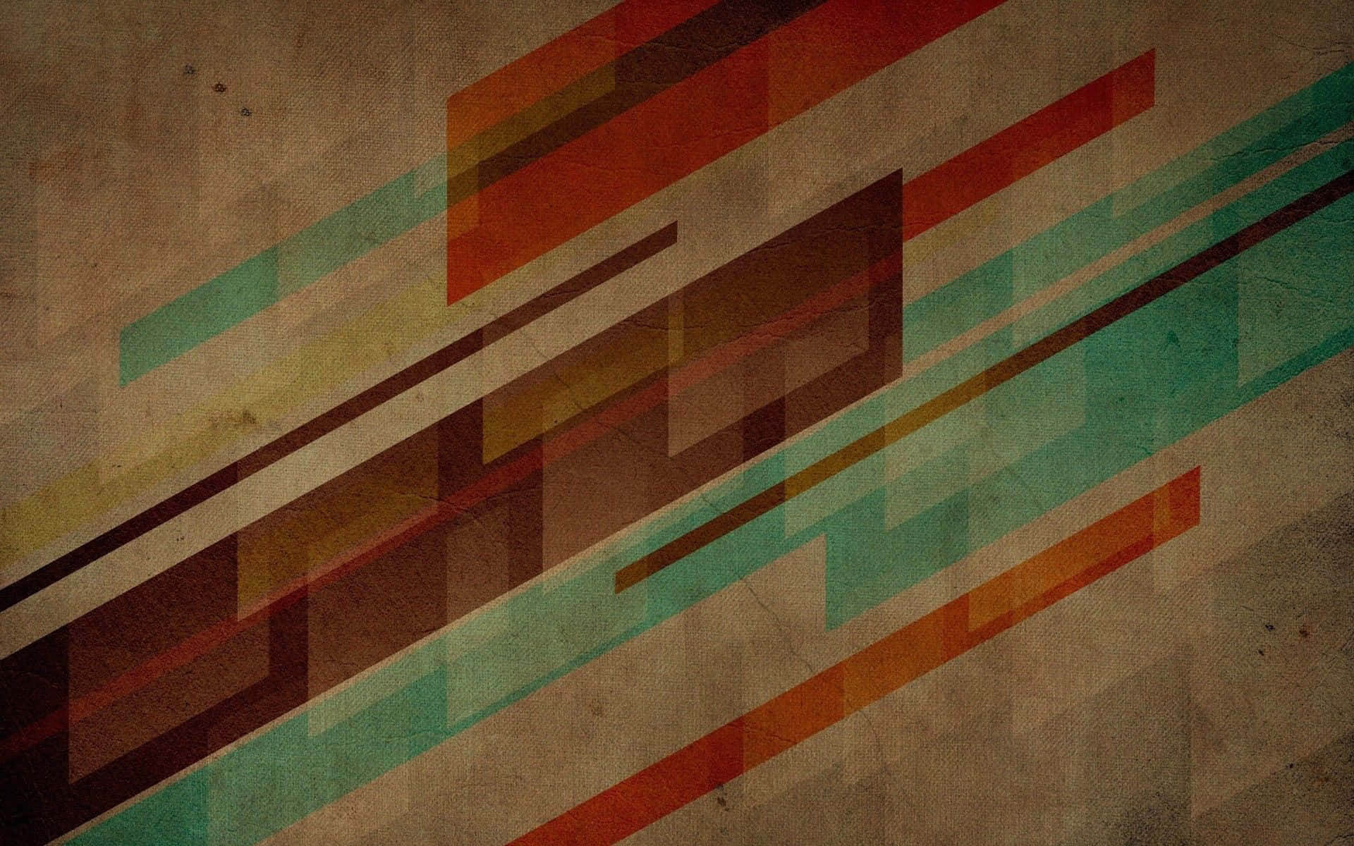 retro colors, abstract geometric stripes, warm reds, Full HD Desktop Wallpaper