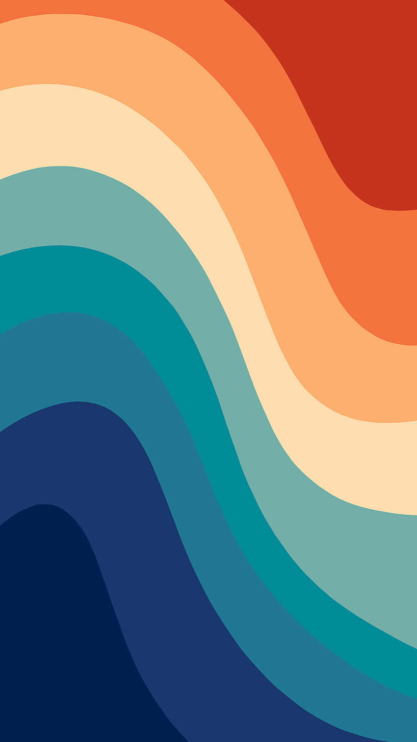 retro colorful waves aesthetic, vibrant abstract waves, warm orange to cool blue, HD Phone Wallpaper