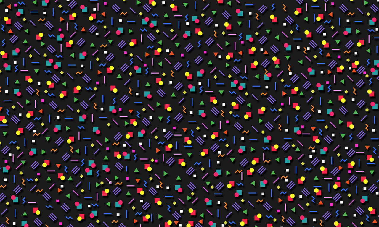 neon colors, dark background, 80s digital pattern, HD Desktop Wallpaper