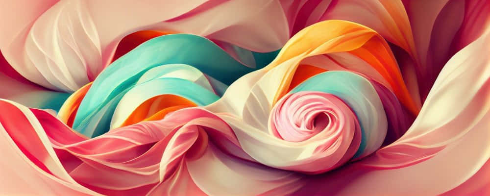 abstract floral swirls, pastel pink, teal, SD Desktop Wallpaper