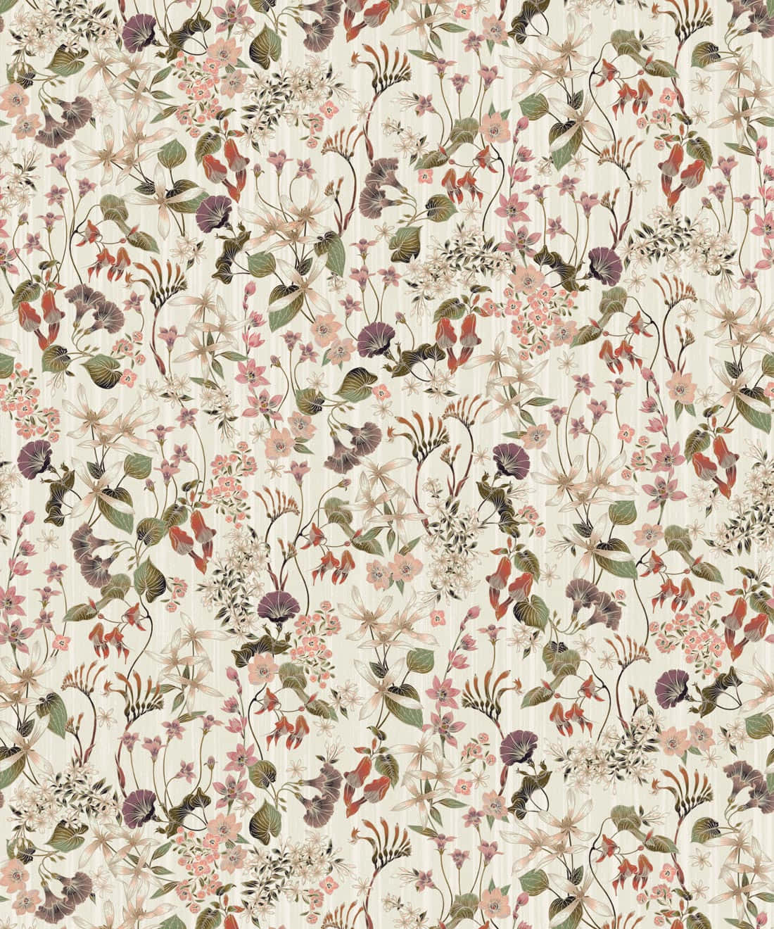 vintage flower, pink purple, green blossoms, HD Phone Wallpaper