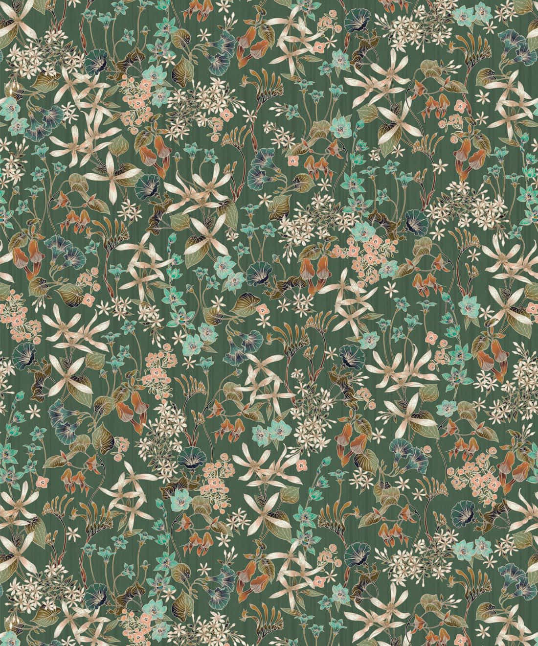 vintage flower, white peach, teal, HD Phone Wallpaper