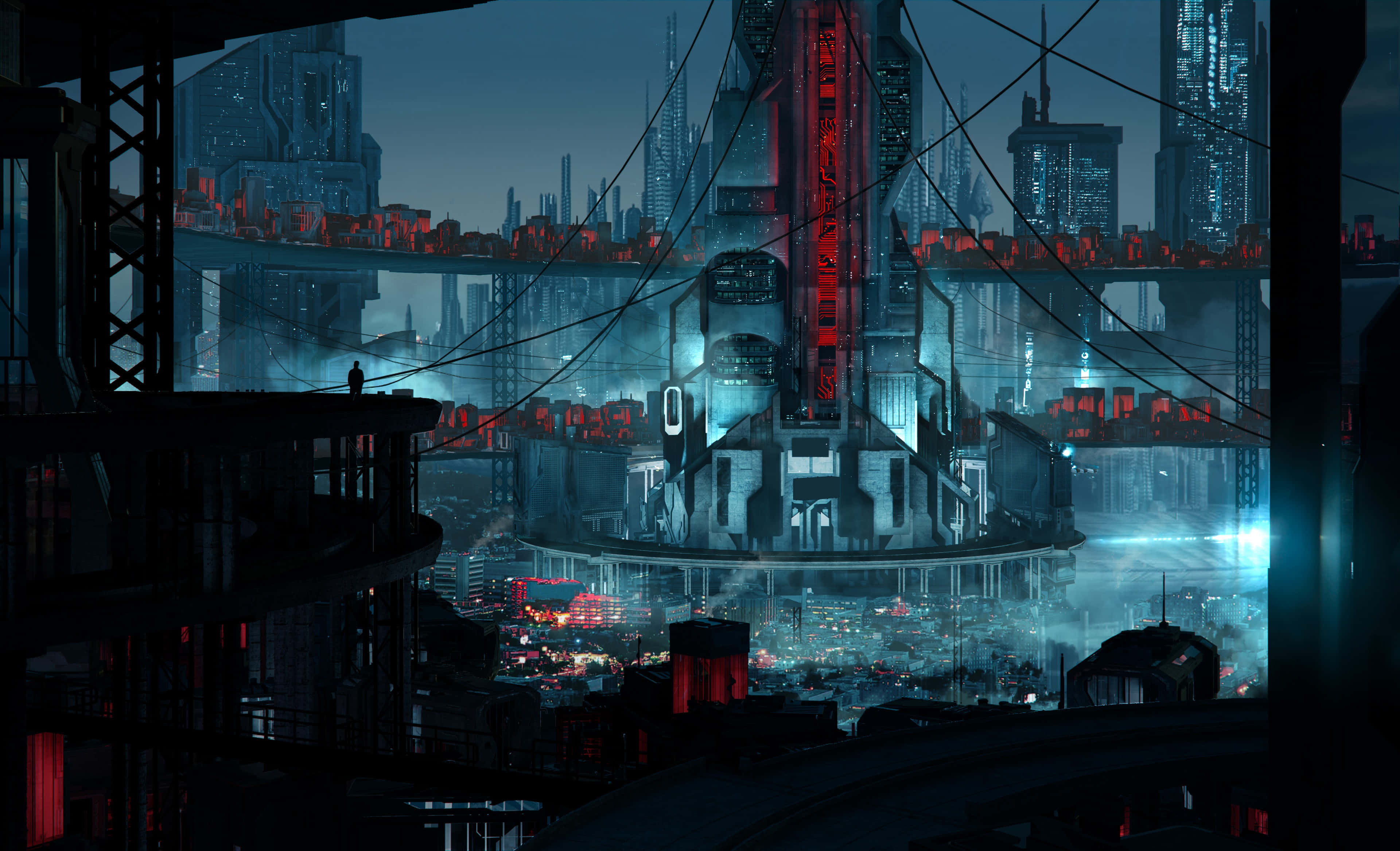 Retro Futurism, cyberpunk cityscape, neon lights, 4K Desktop Wallpaper