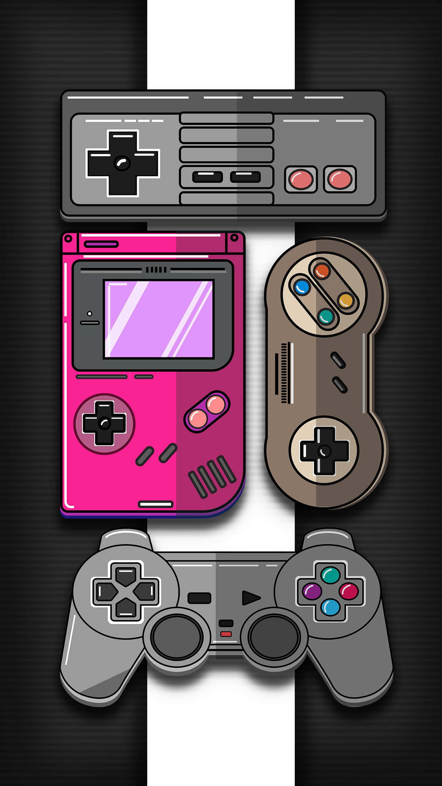 Retro Game, classic gaming consoles, controllers, 2K Phone Wallpaper