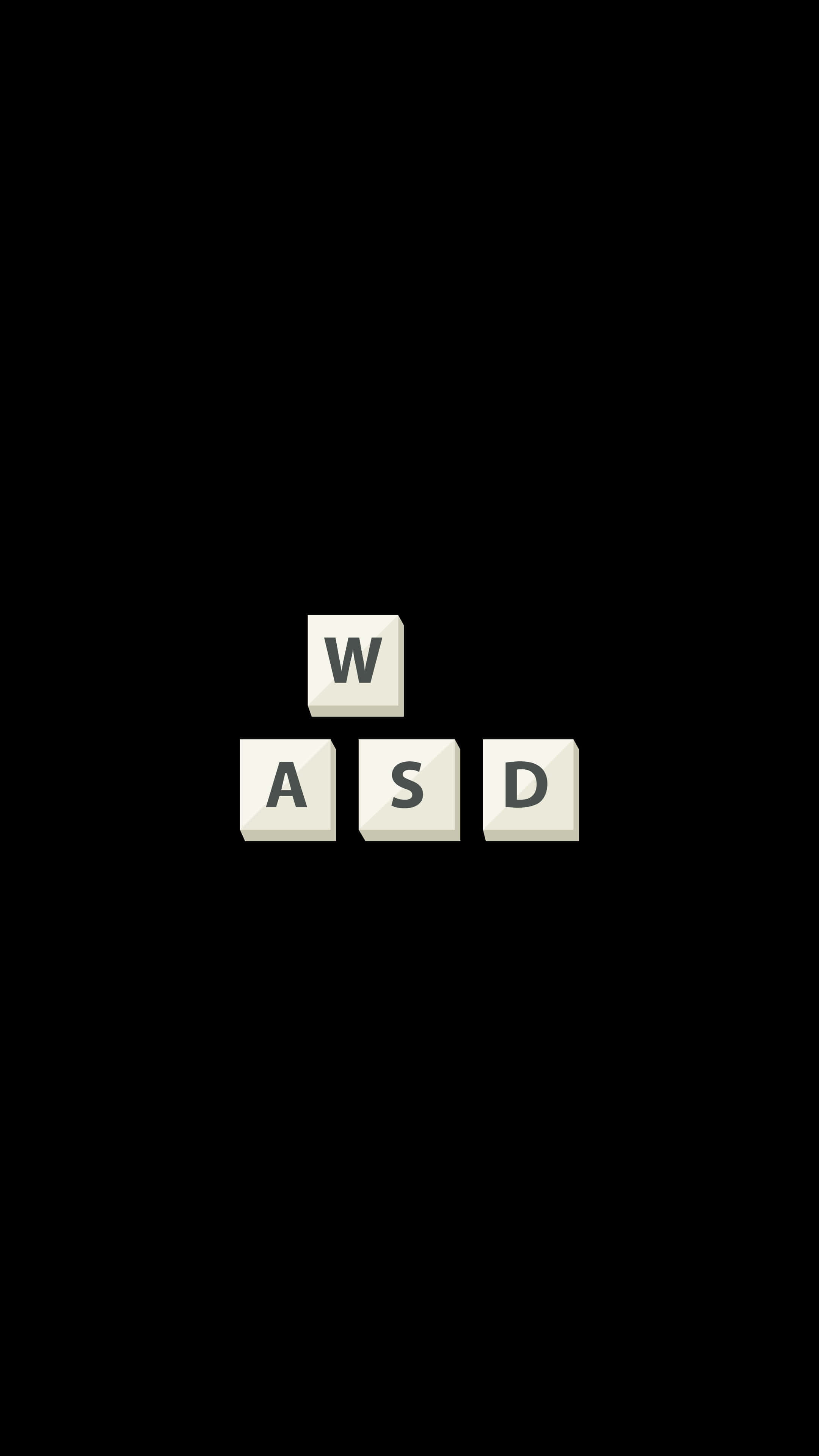 W A S D, beige keyboard keys, diamond shape, 4K Phone Wallpaper