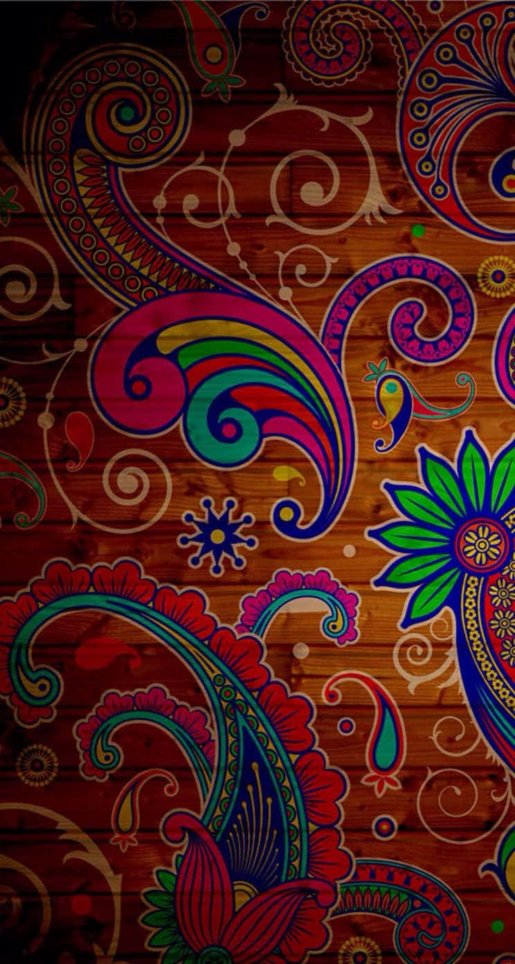 Retro iPhone, paisley, floral patterns, HD Phone Wallpaper