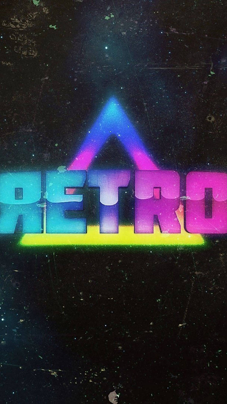vintage lettering, neon colors, starry cosmic background, HD Phone Wallpaper