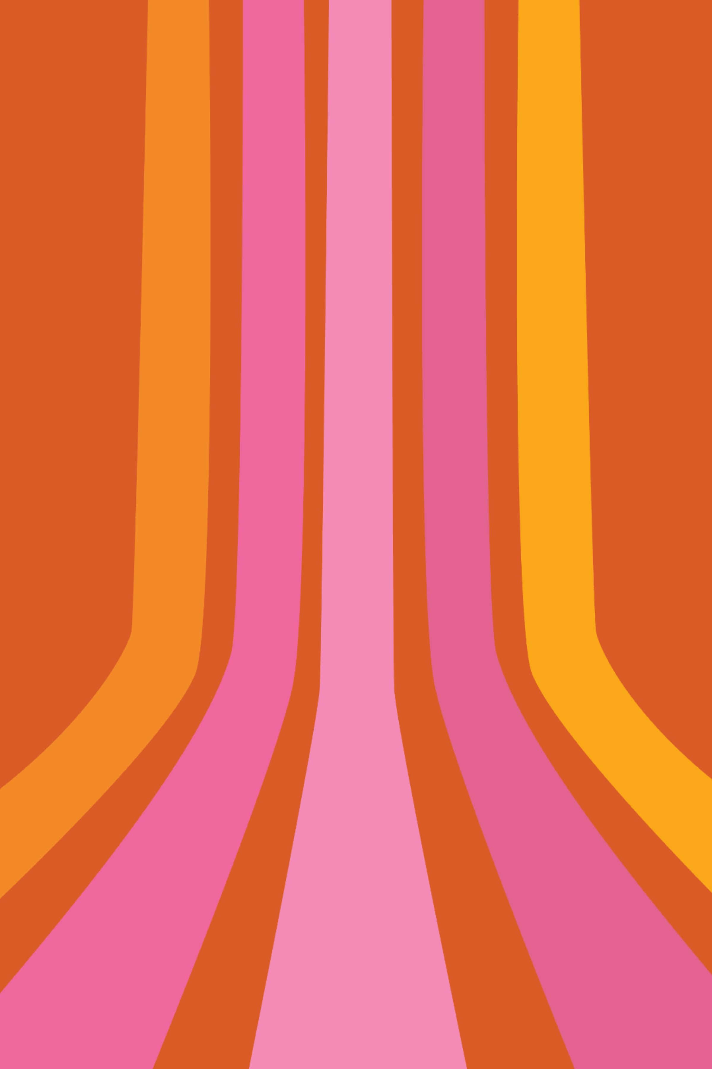 retro phone, orange, pink, 2K Phone Wallpaper