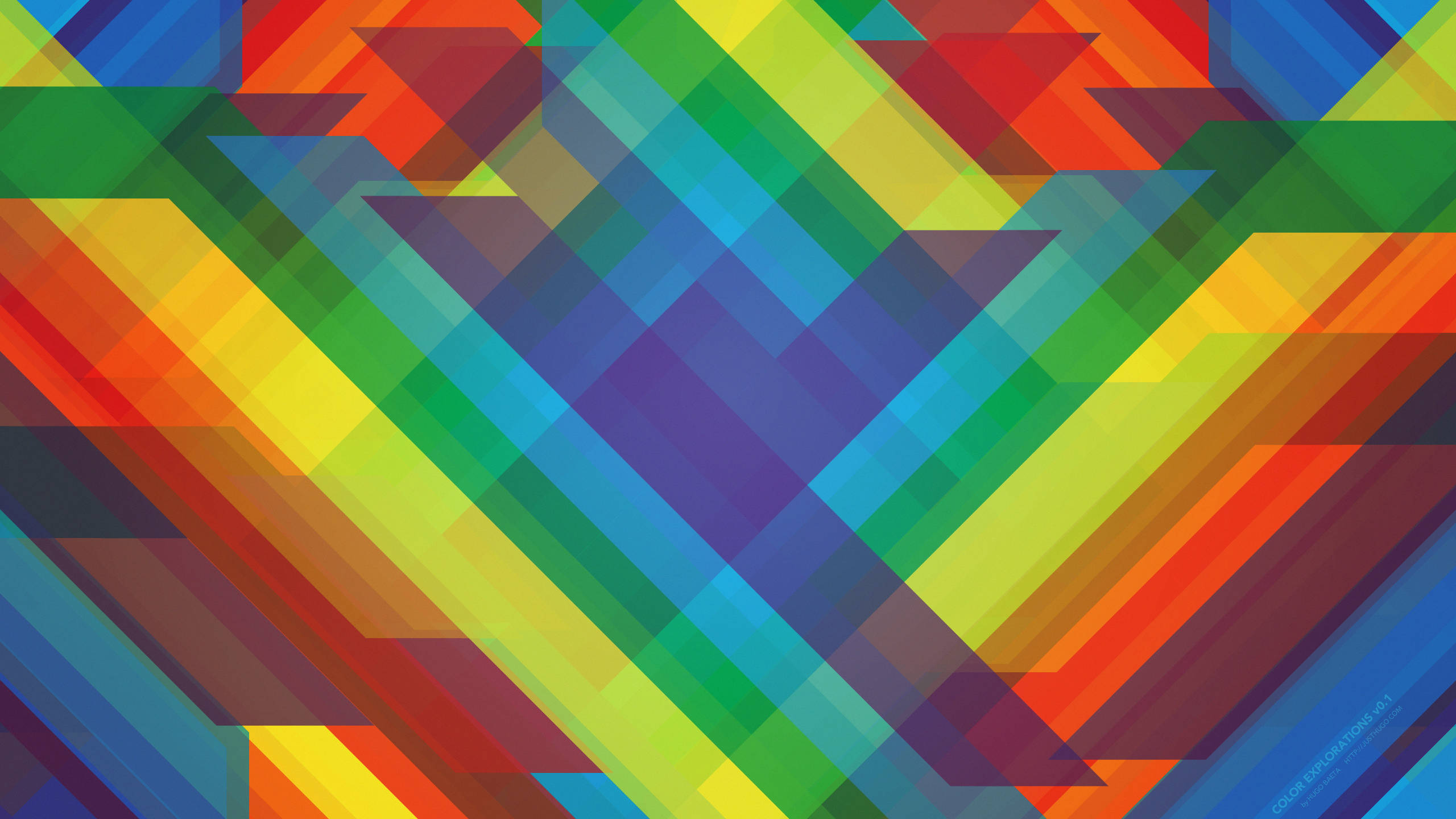 Vivid Spectrum of Retro Art, geometric rainbow stripes, diagonal pattern, 2K Desktop Wallpaper