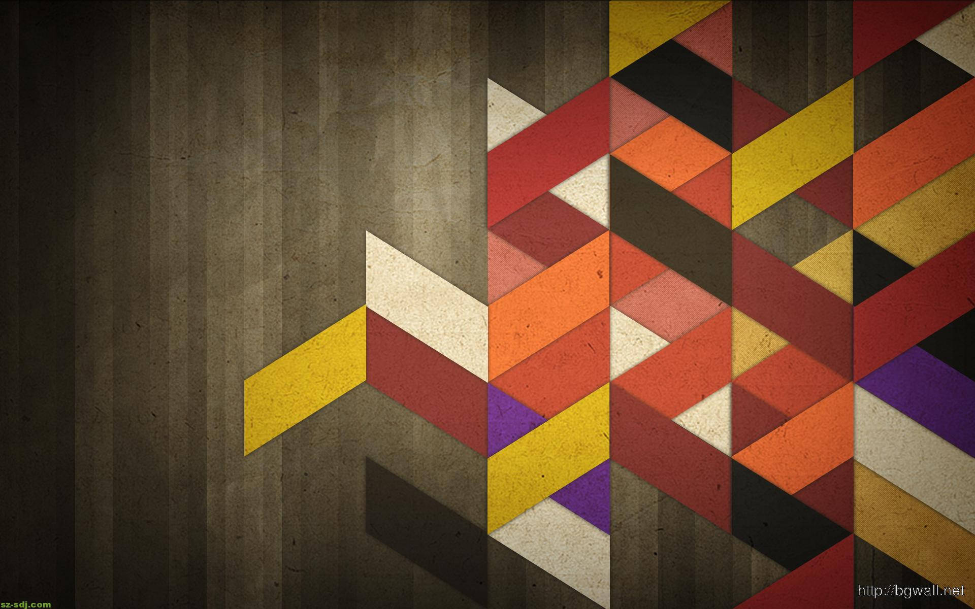 Retro Parallelogram Patterns, vibrant geometric shapes, warm hues, Full HD Desktop Wallpaper