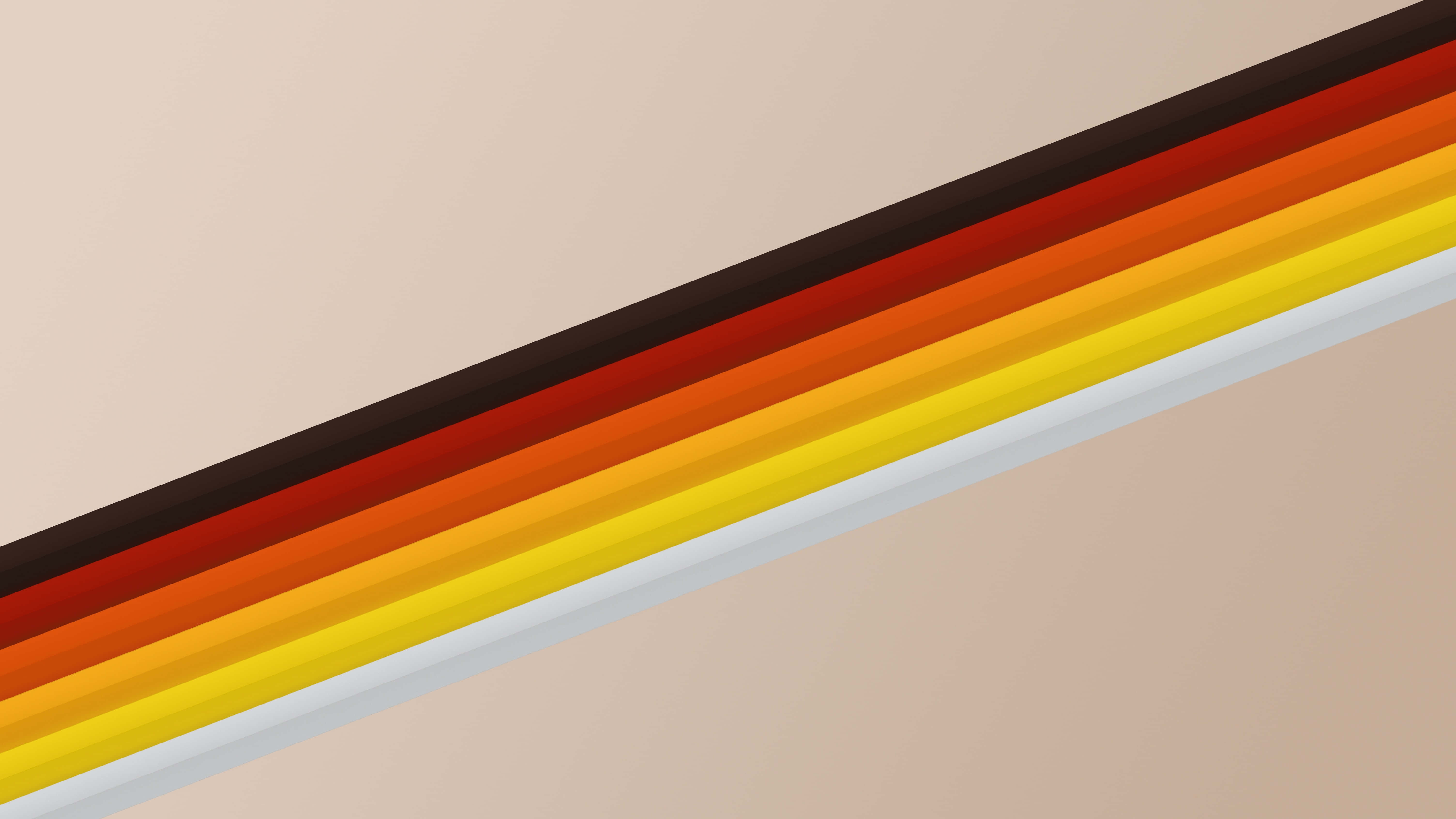 abstract retro stripe, warm gradient colors, dark brown to yellow, 5K Desktop Wallpaper