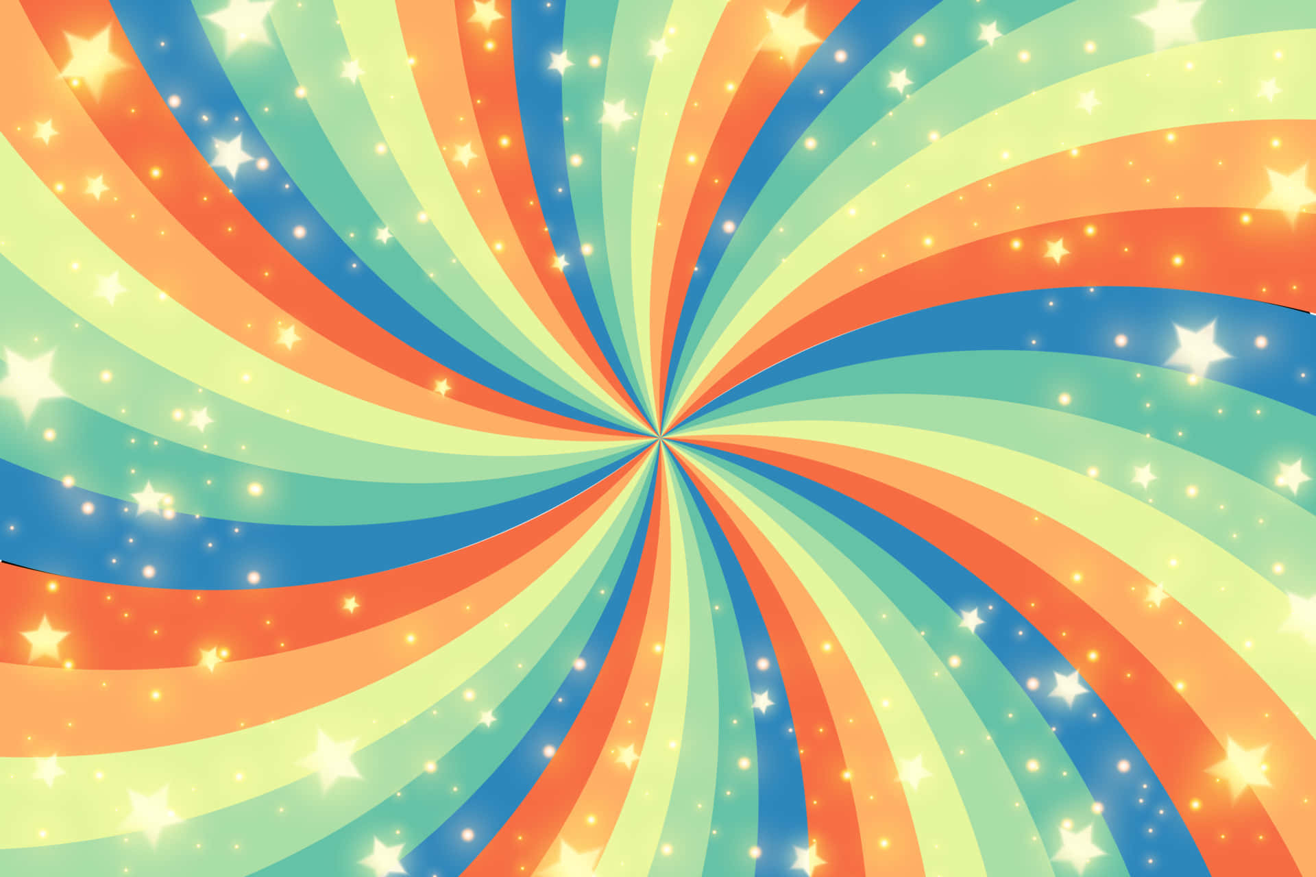 Retro Stripe, rainbow swirls, sparkling stars, Full HD Desktop Wallpaper