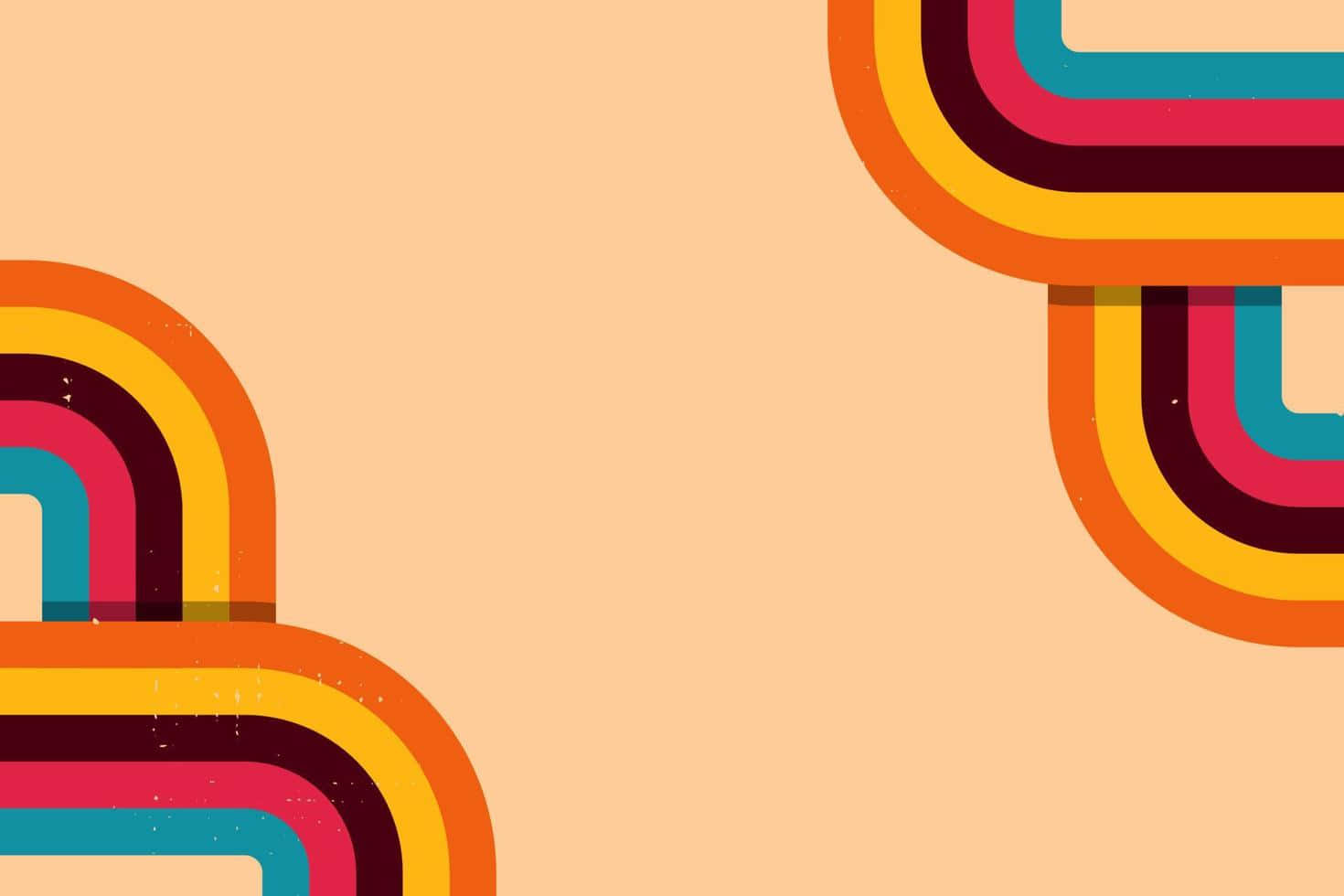 retro-style curved stripes, orange, pink, HD Desktop Wallpaper