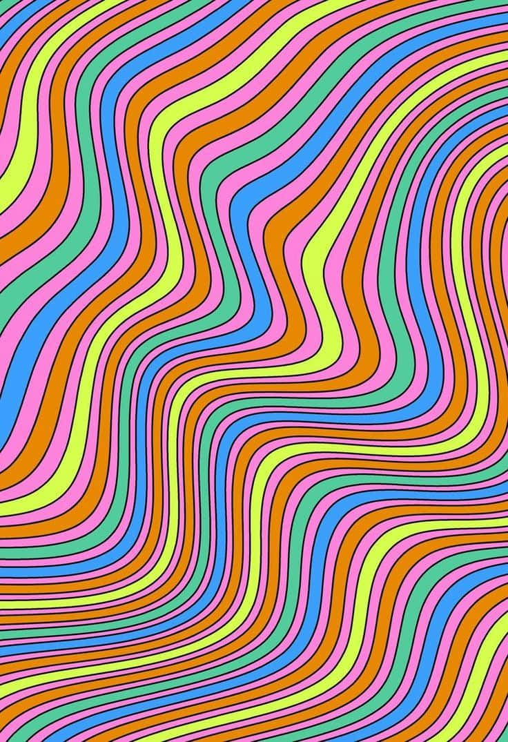 Retro Wavy Colorful Pattern, neon wavy stripes, pink, SD Phone Wallpaper