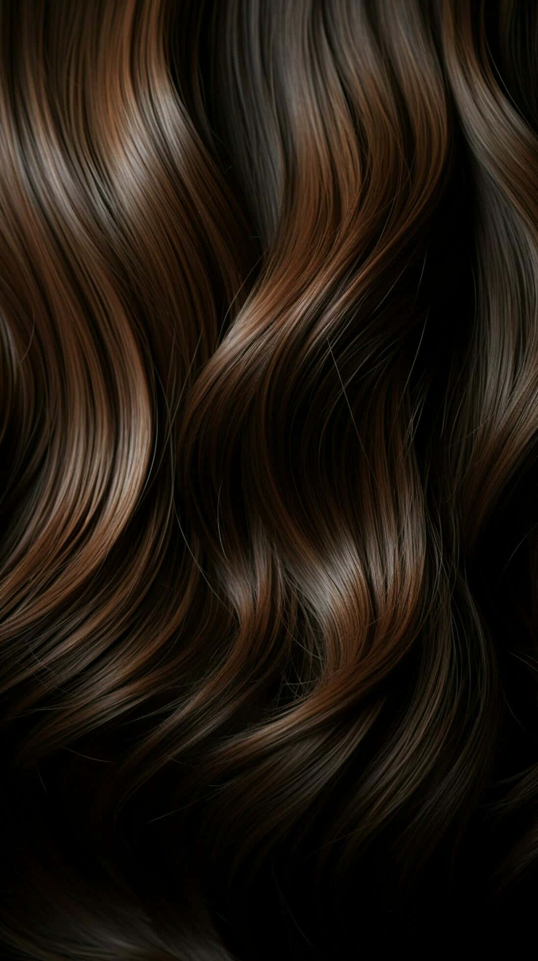 luxurious wavy hair texture, rich wavy brown hair, soft curves, Full HD Phone Wallpaper