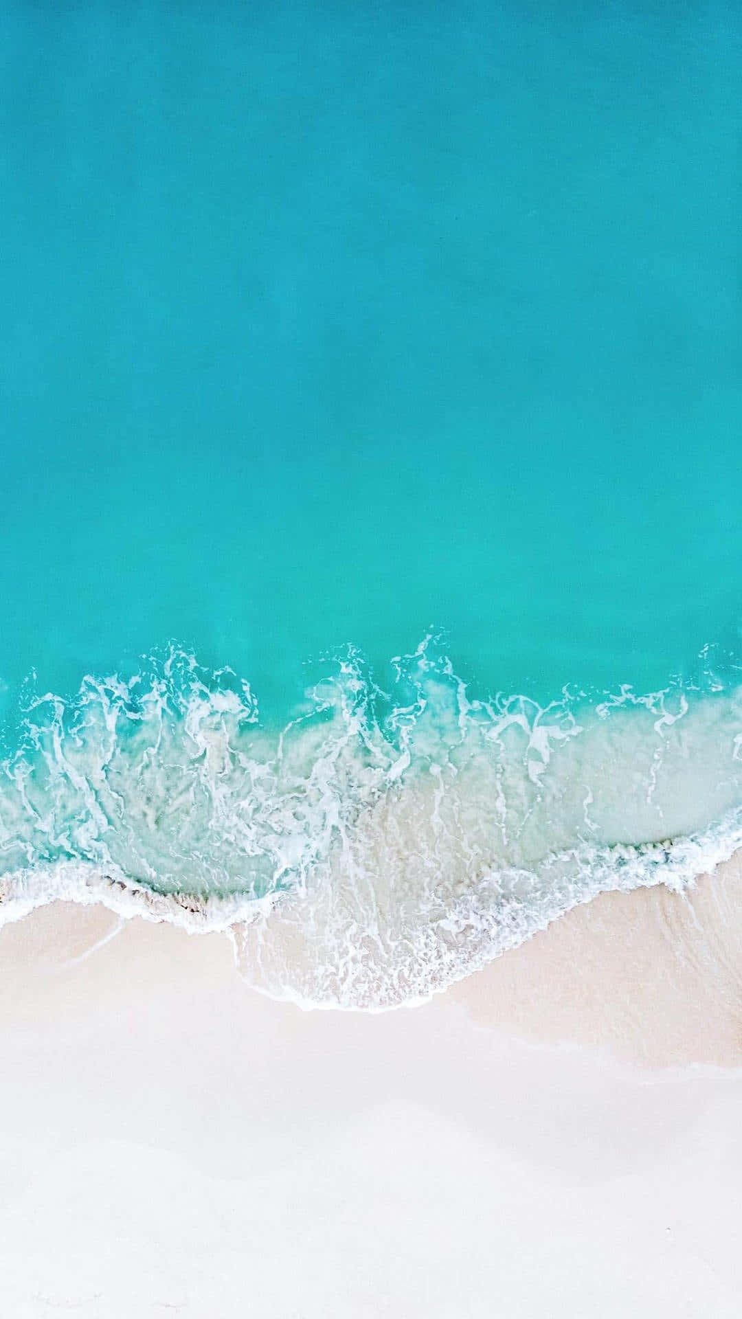 turquoise ocean, pristine white sandy beach, aerial view, Full HD Phone Wallpaper