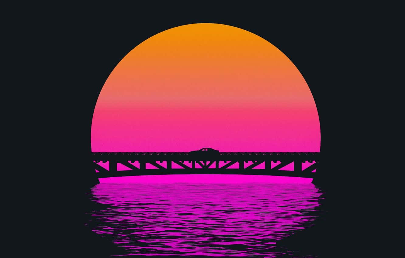 Retro Sunset, sunset, orange pink and magenta, HD Desktop Wallpaper