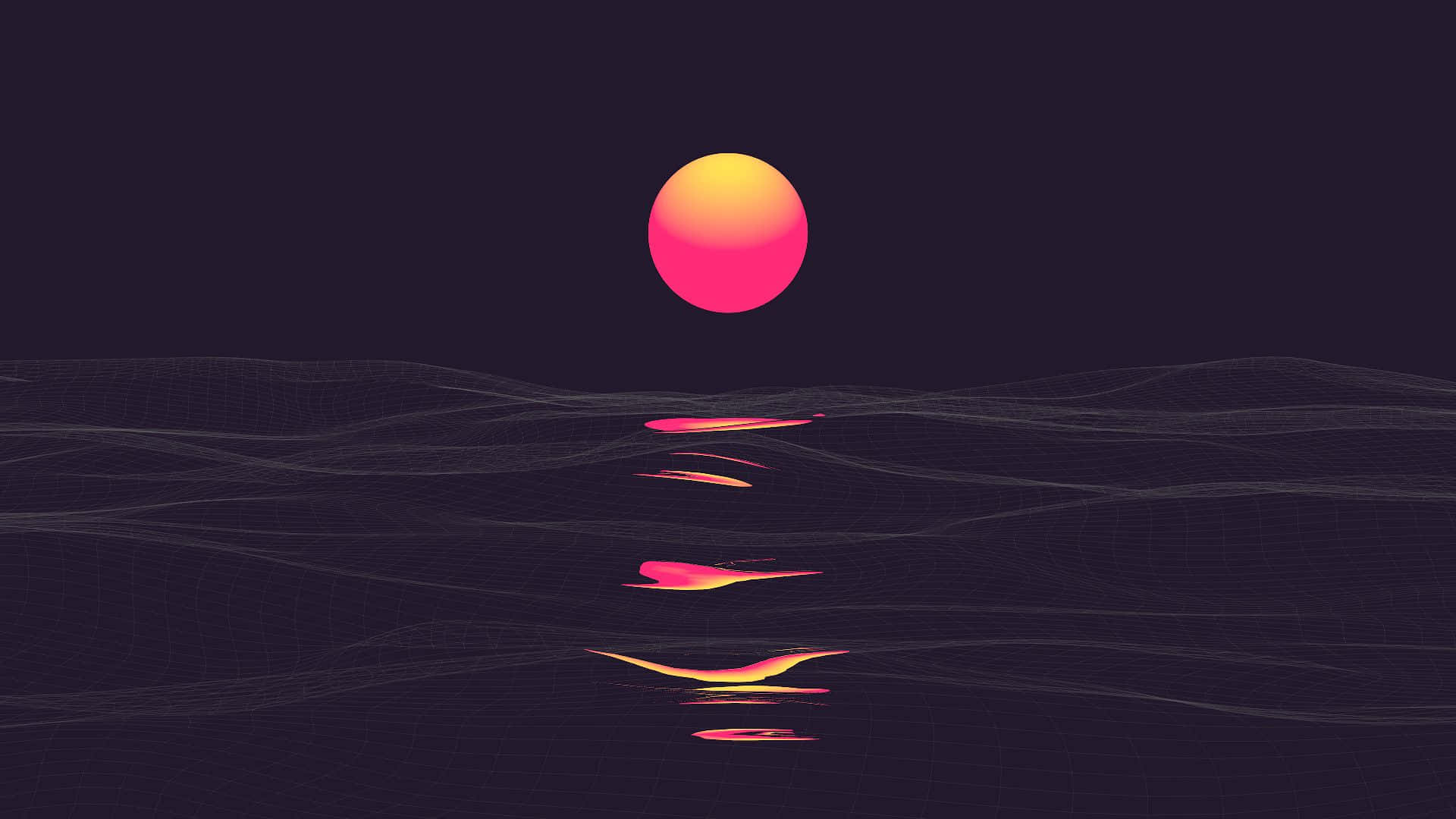Retro Sunset, pink, yellow, Full HD Desktop Wallpaper
