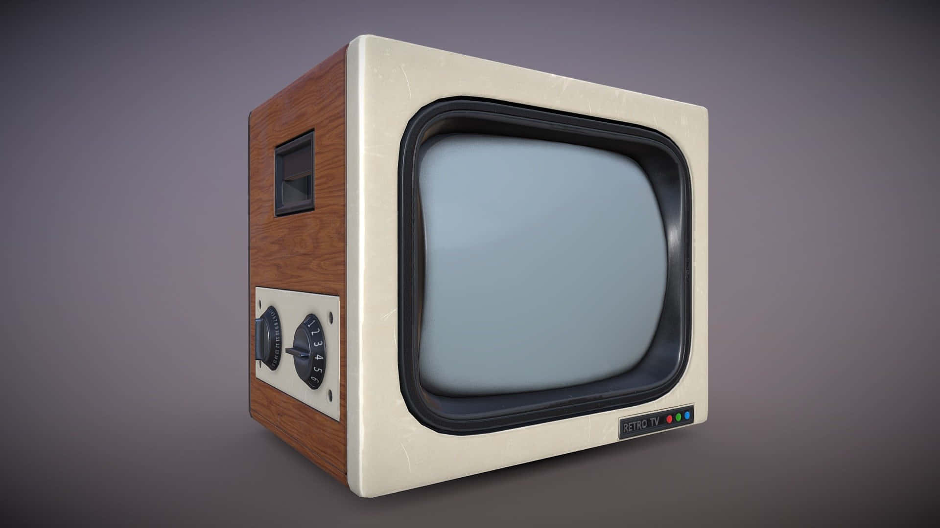 vintage television set, wooden television, cream casing, Full HD Desktop Wallpaper