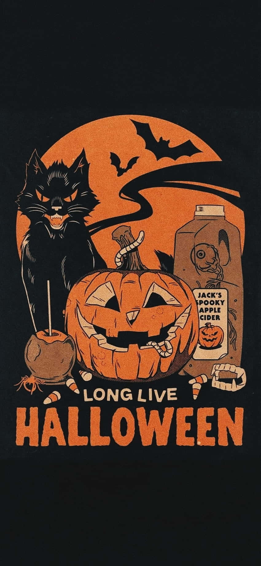 black cat, jack o' lantern, spooky cider bottle, HD Phone Wallpaper