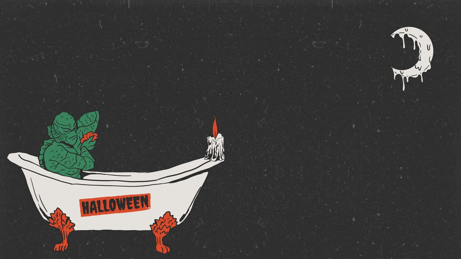 green-skinned monster, clawfoot tub, Halloween, HD Desktop Wallpaper