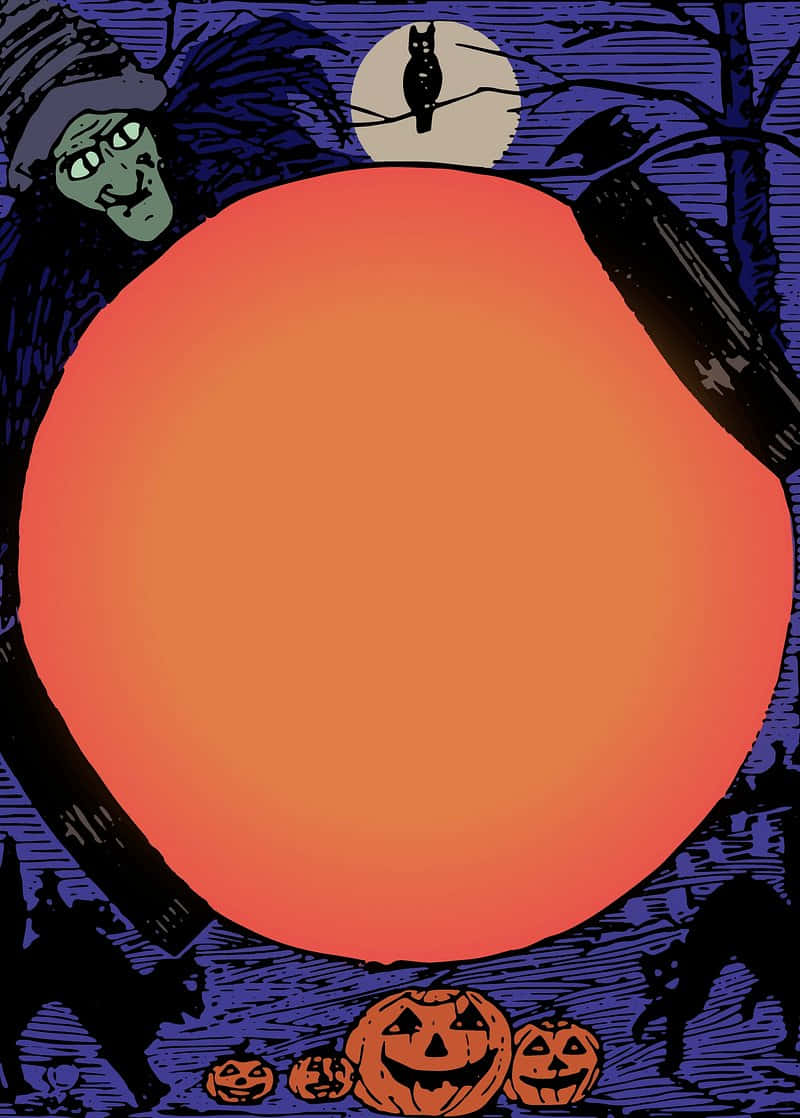 witch, cat, full moon, SD Phone Wallpaper