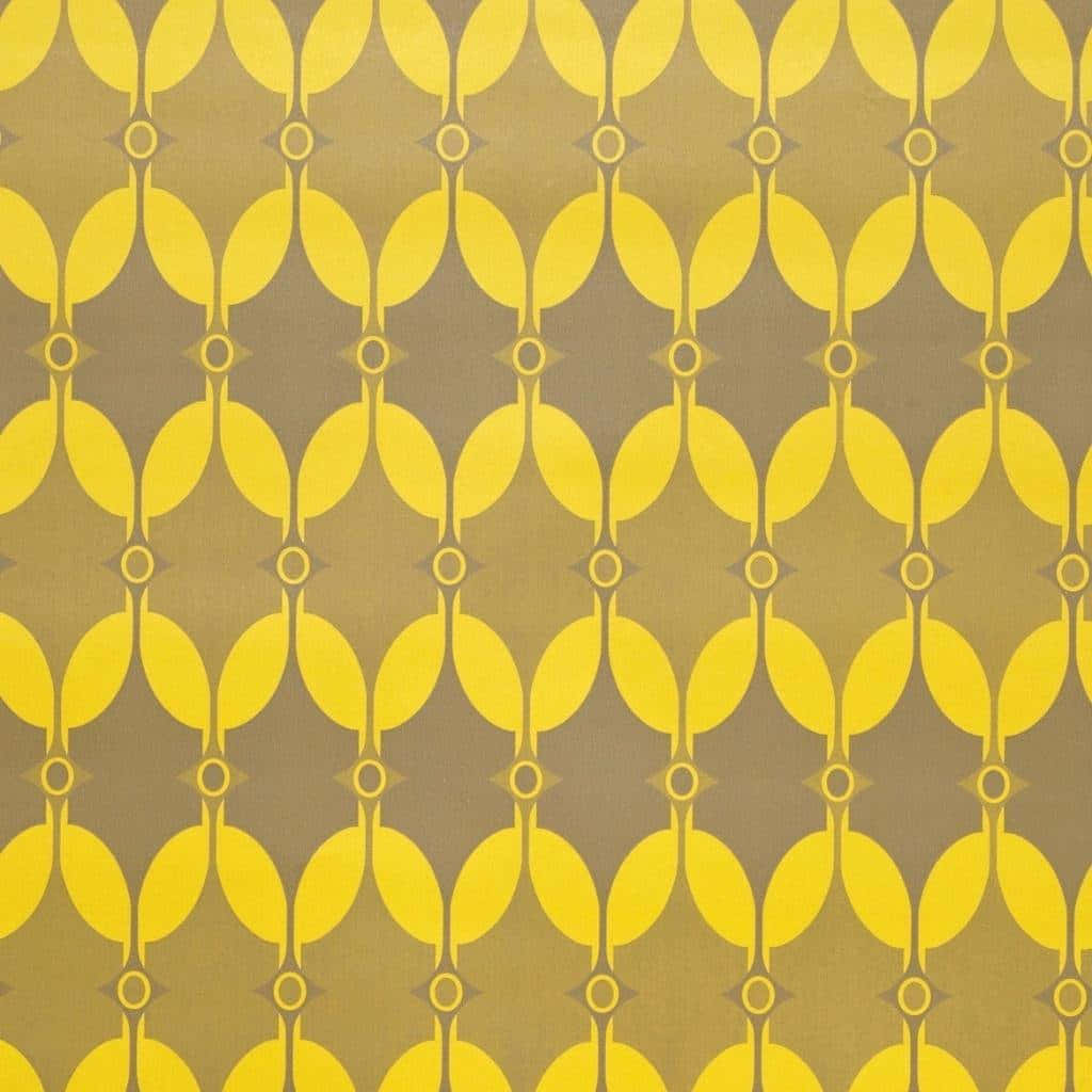 Retro Yellow, vibrant yellow, geometric leaf motifs, SD Desktop Wallpaper