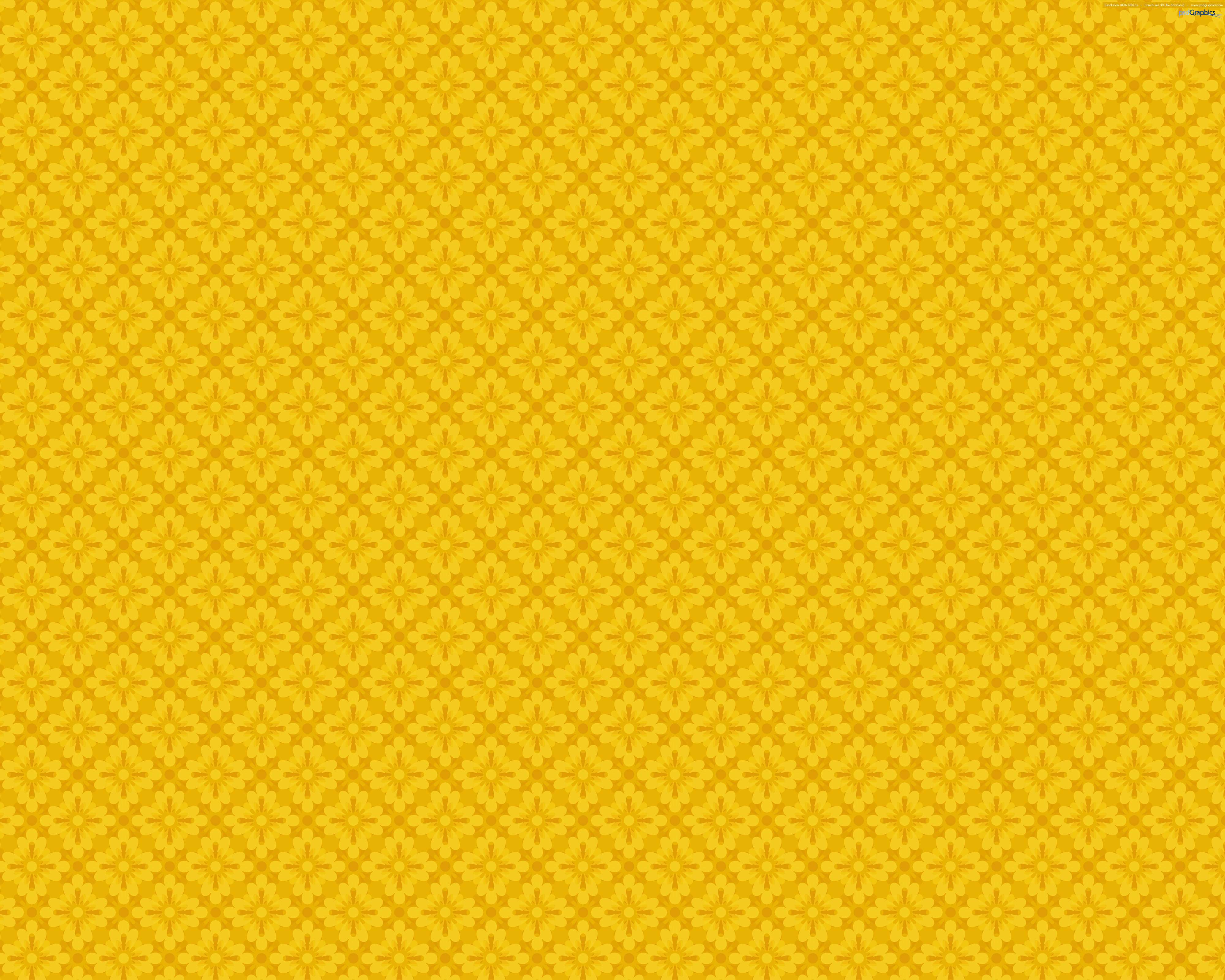 Retro Yellow, vibrant yellow, repeating geometric starburst pattern, 4K Desktop Wallpaper