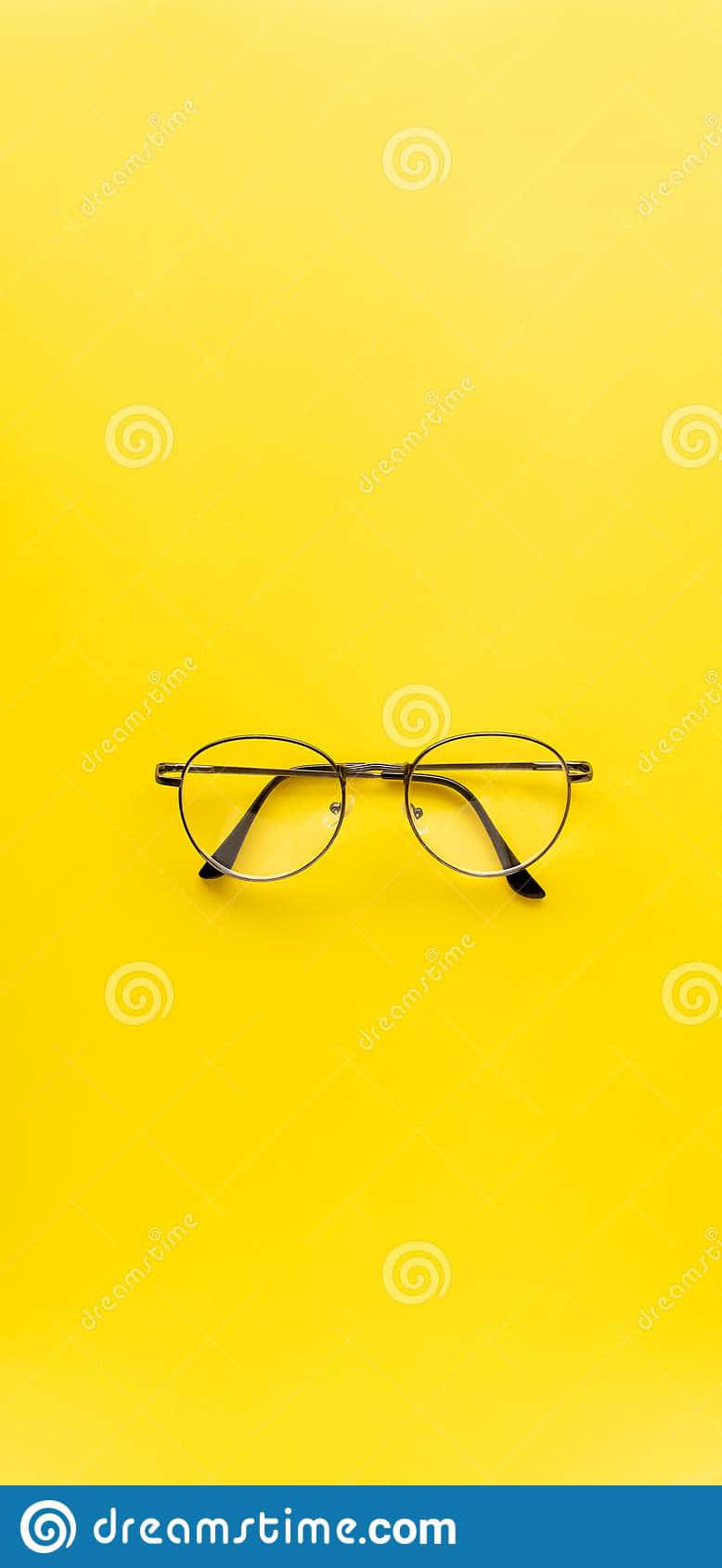 retro yellow, round-framed glasses, vibrant yellow background, HD Phone Wallpaper